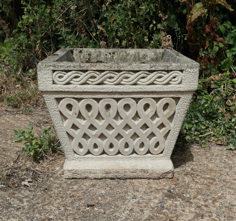 Set of 6 Classical Basket Weave Garden Planters For Sale at 1stDibs