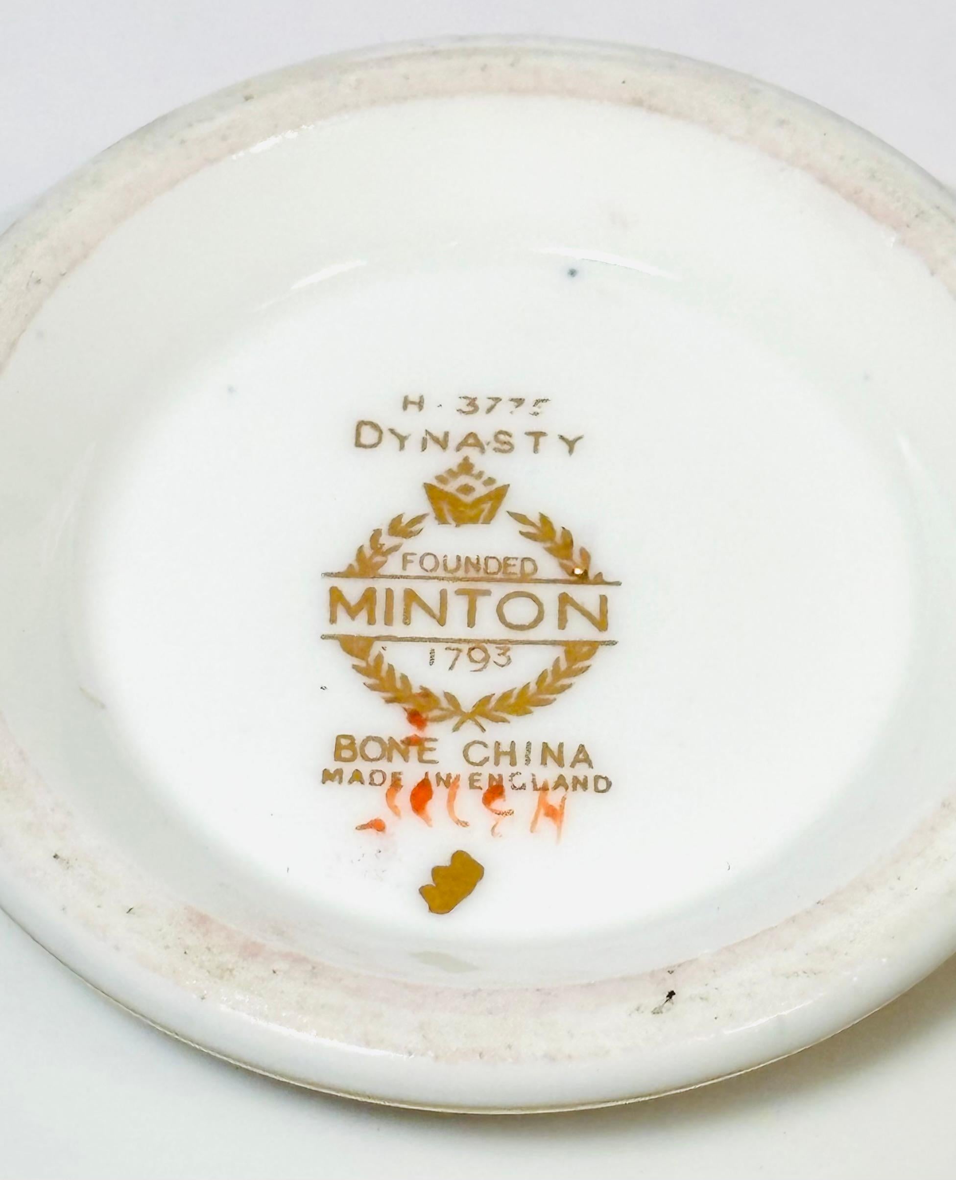 A Set of 6 Cups 6 Saucers Minton Dynasty Cobalt Blue & Raised Gold. 12 Pieces 2