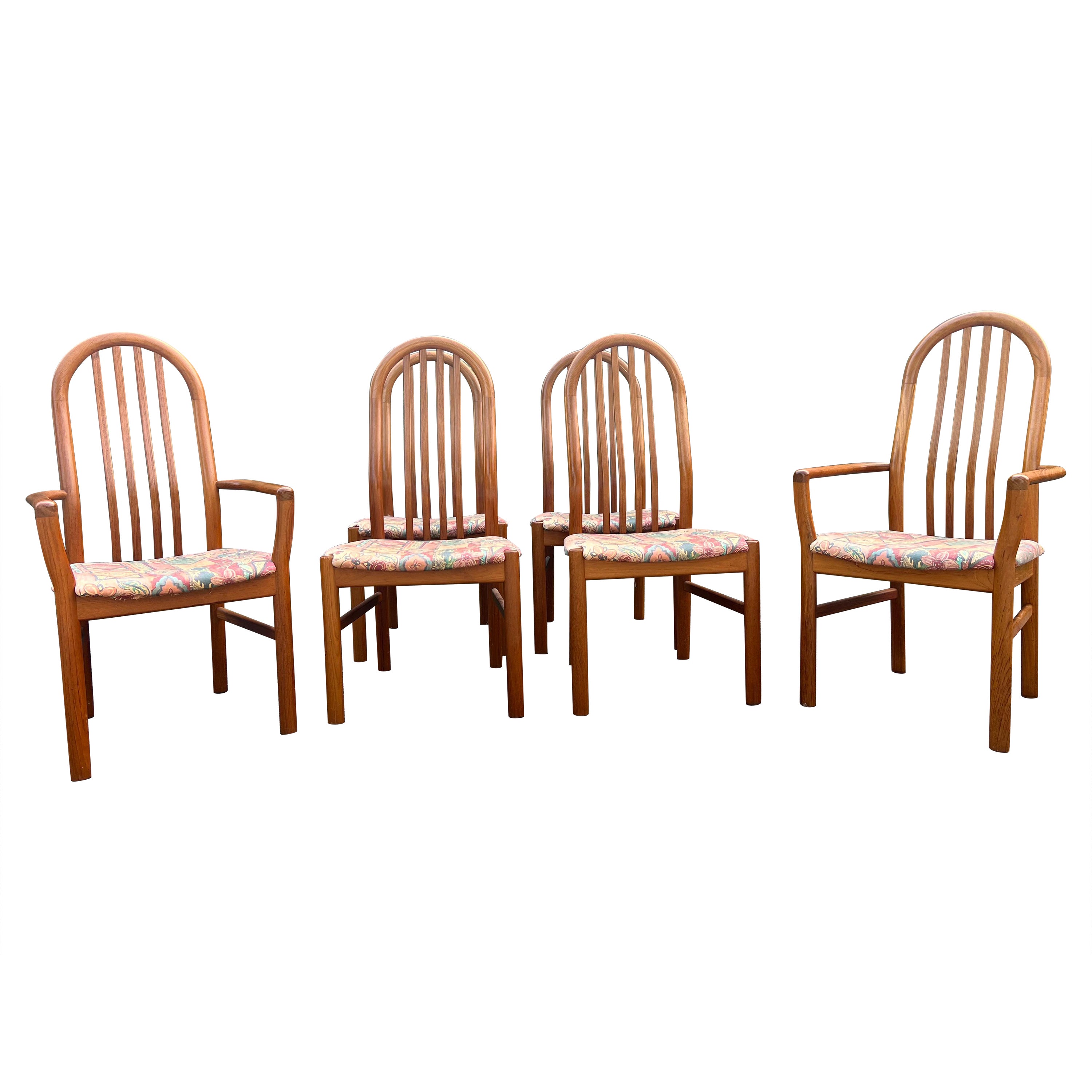 A set of 6 Danish Mid-Century Modern Dining Chairs by Schou Andersen