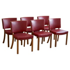 A set of 6 Dining Chairs in Oak and Leather, Danish Modern, Kaj Gottlob, 1950s