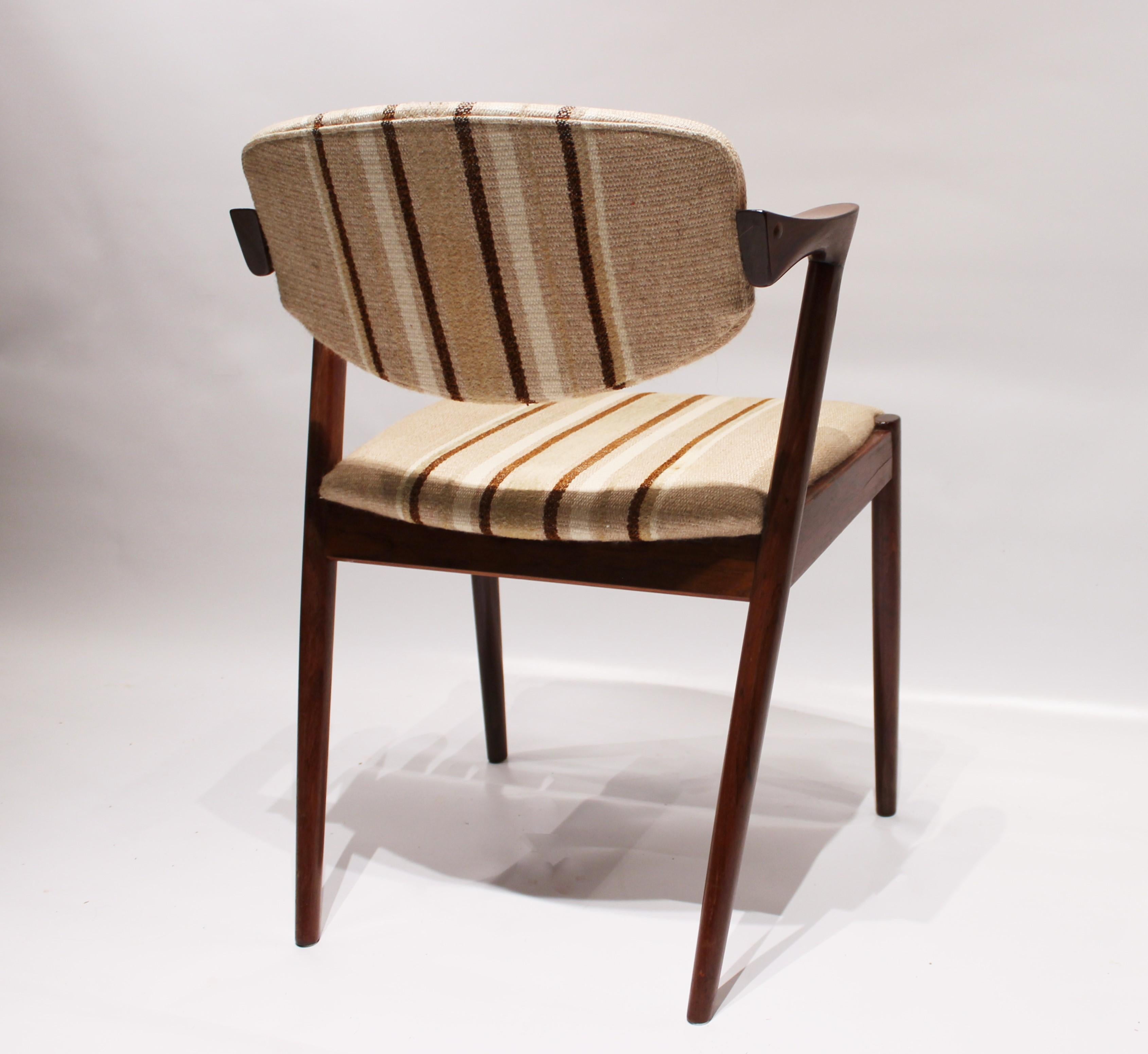 Danish Set of 6 Dining Chairs, Model 42, by Kai Kristiansen and Schou Andersen, 1960s