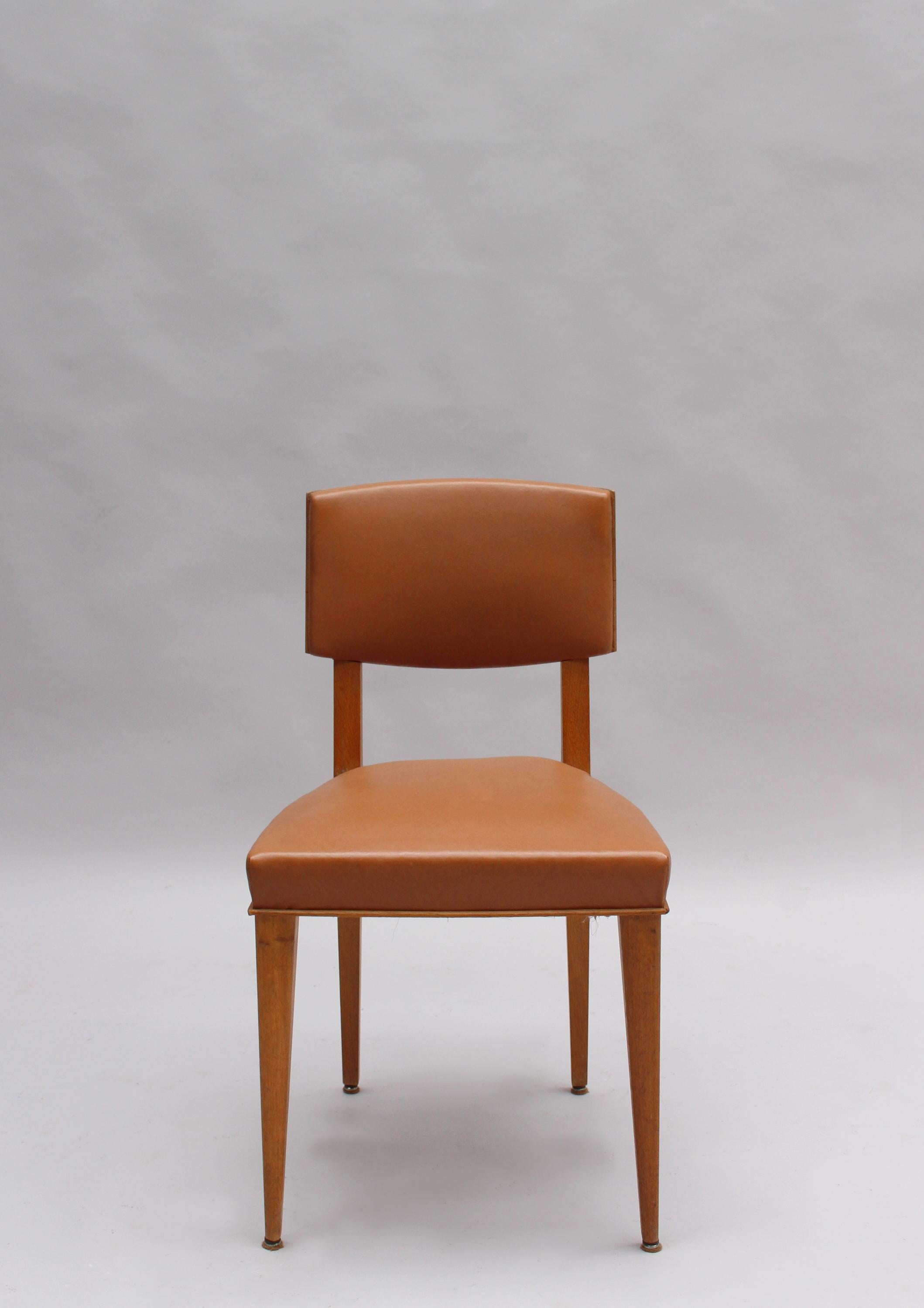Set of 6 Fine French 1950s Oak Chairs (Französisch)