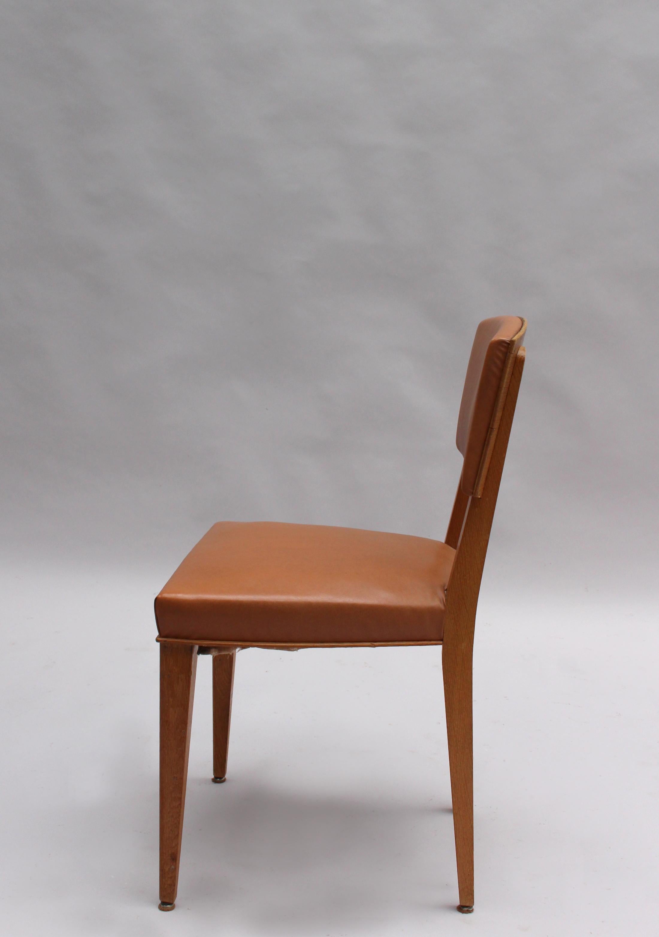 Set of 6 Fine French 1950s Oak Chairs (Mitte des 20. Jahrhunderts)