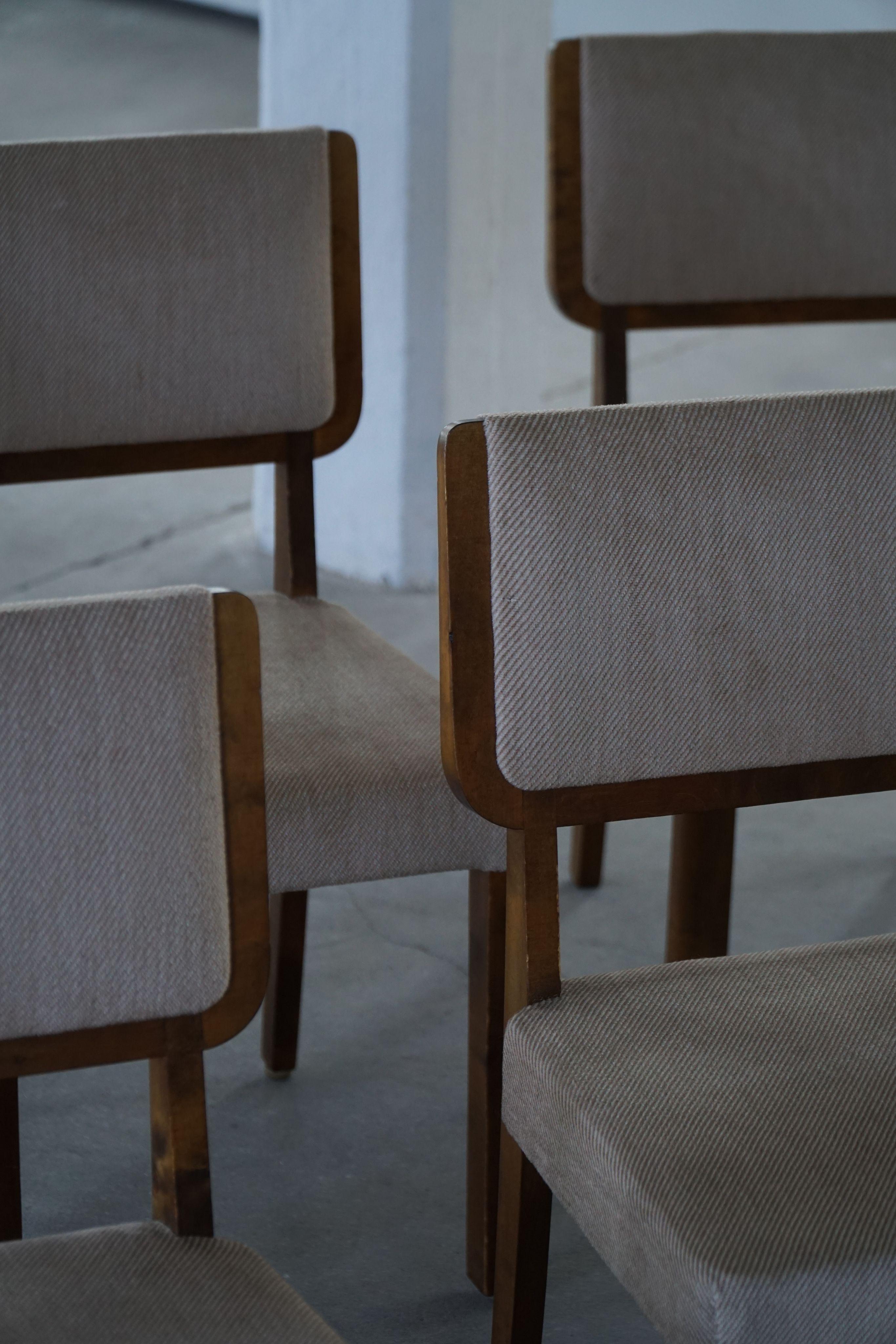 Set di 6 sedie finlandesi di metà secolo nello stile di Alvar Aalto, anni '50 in vendita 6