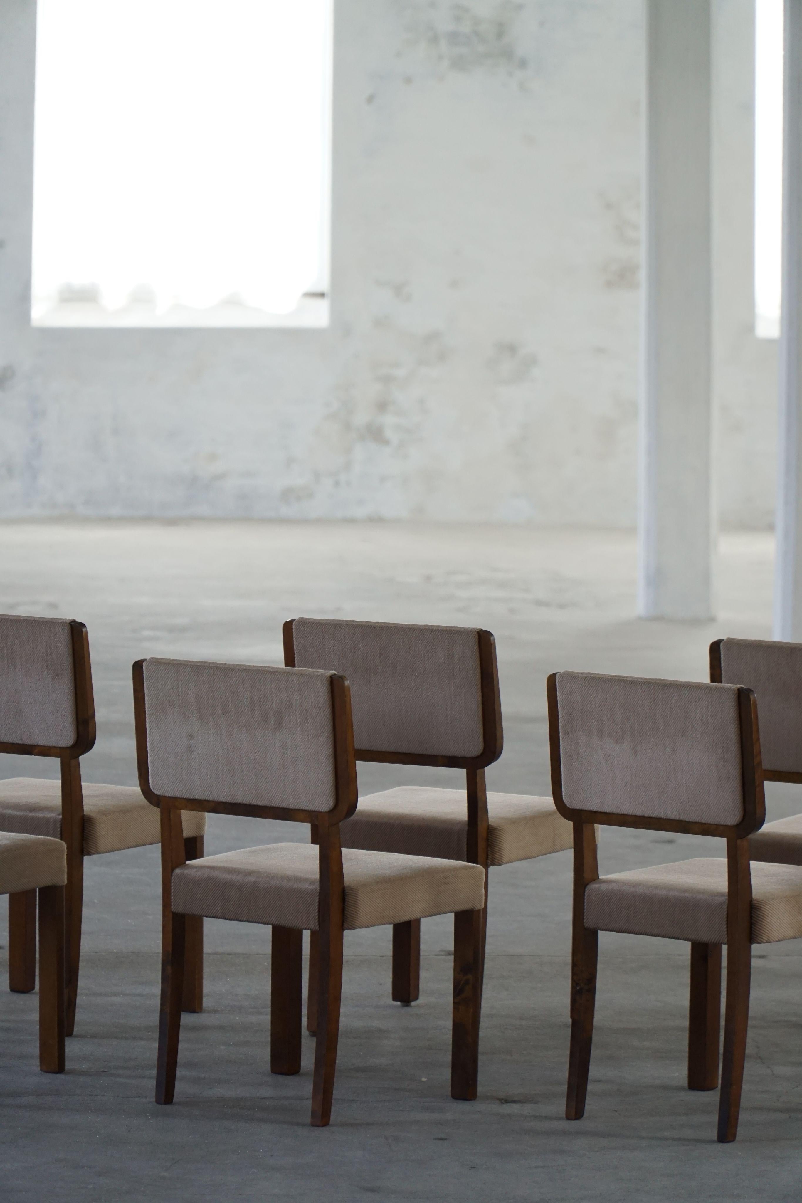 Set di 6 sedie finlandesi di metà secolo nello stile di Alvar Aalto, anni '50 in vendita 9
