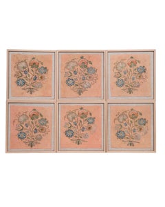 Ensemble de 6 fragments de broderie ottomane ancienne encadrés, A.I.C.