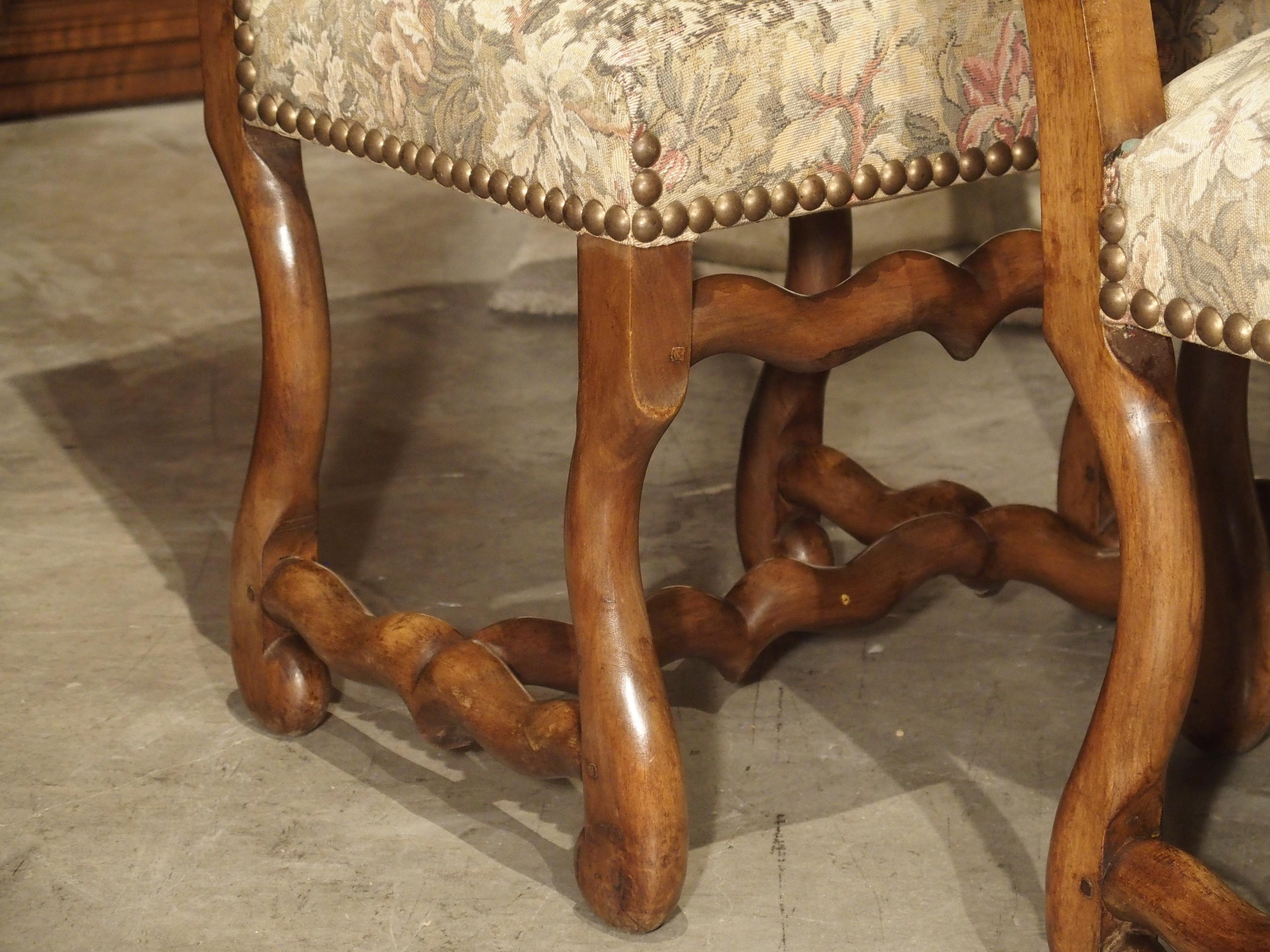 Set of 6 French Os De Mouton Side Chairs in Carved Beech In Good Condition In Dallas, TX