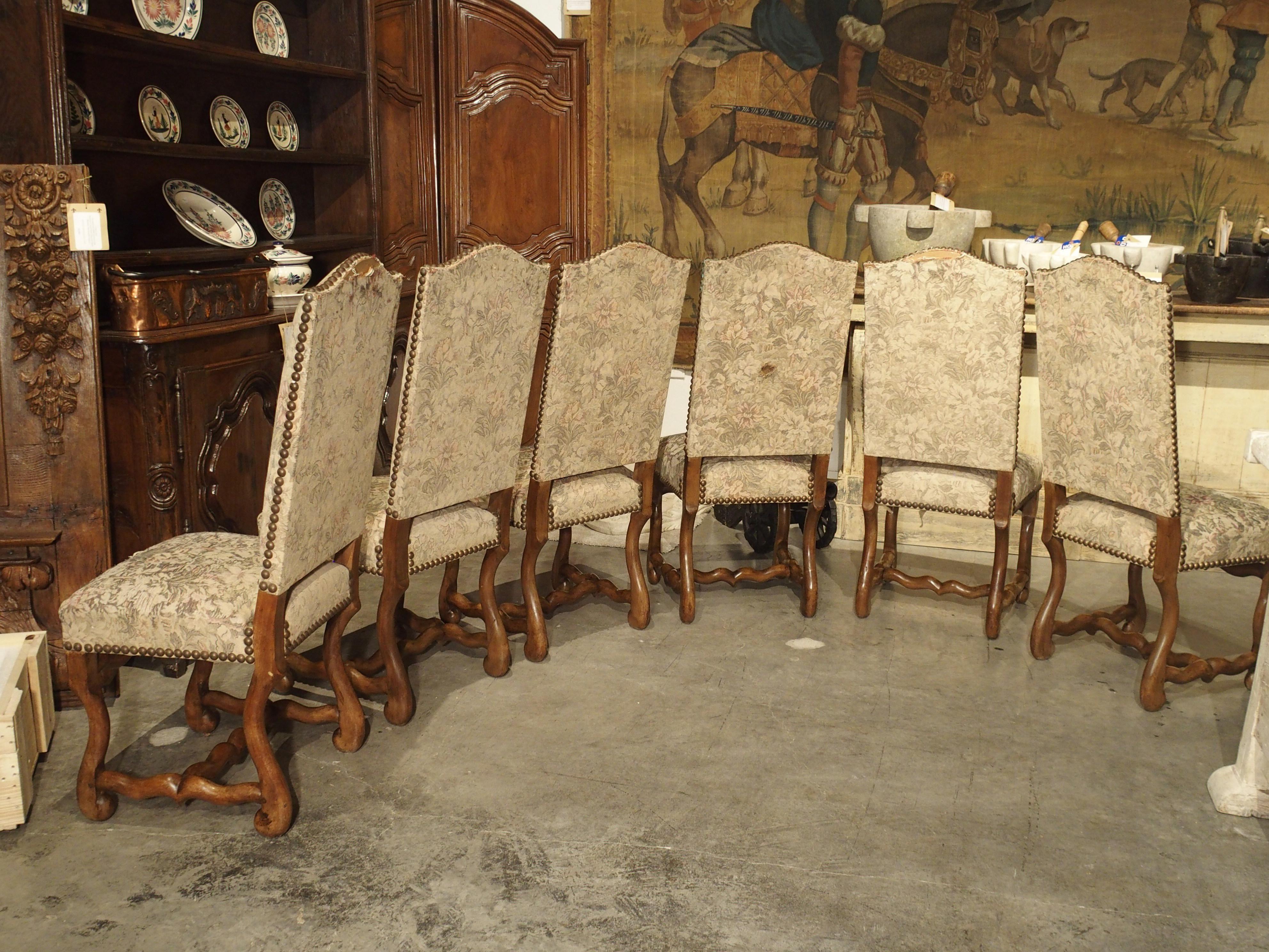 Set of 6 French Os De Mouton Side Chairs in Carved Beech 1