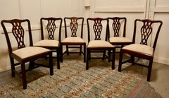 A Set of 6 Good Quality Chippendale Style Dining Chairs