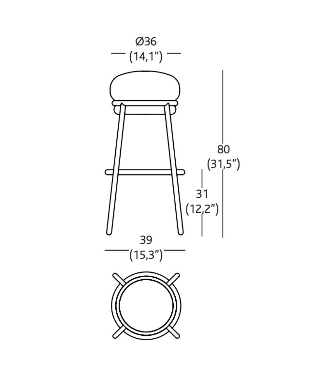 Set of 6 contemporary bar stools 