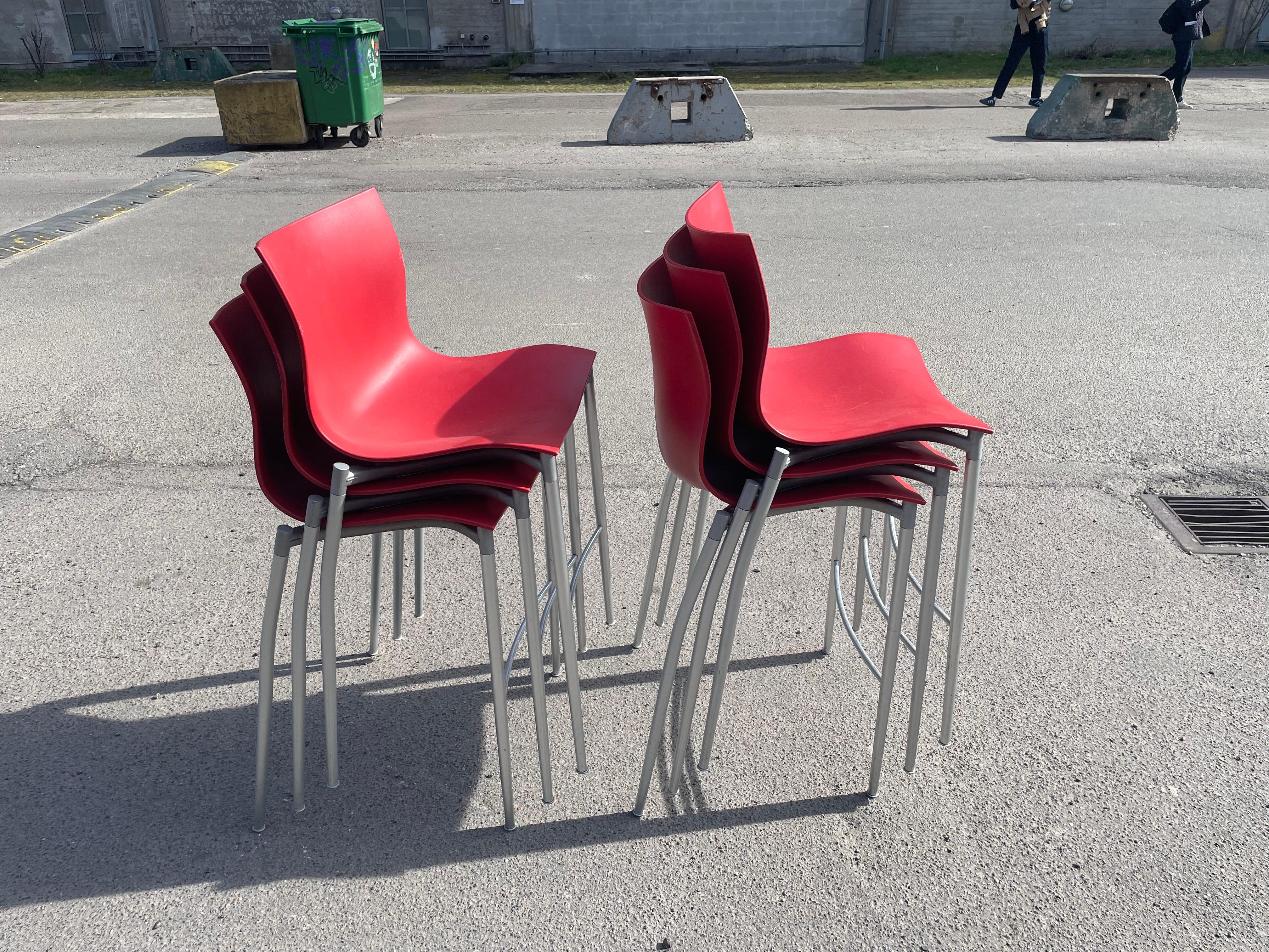 A set of 6 Italian Philippe Starck stackable barstools from 1999, Outdoor/Indoor For Sale 10