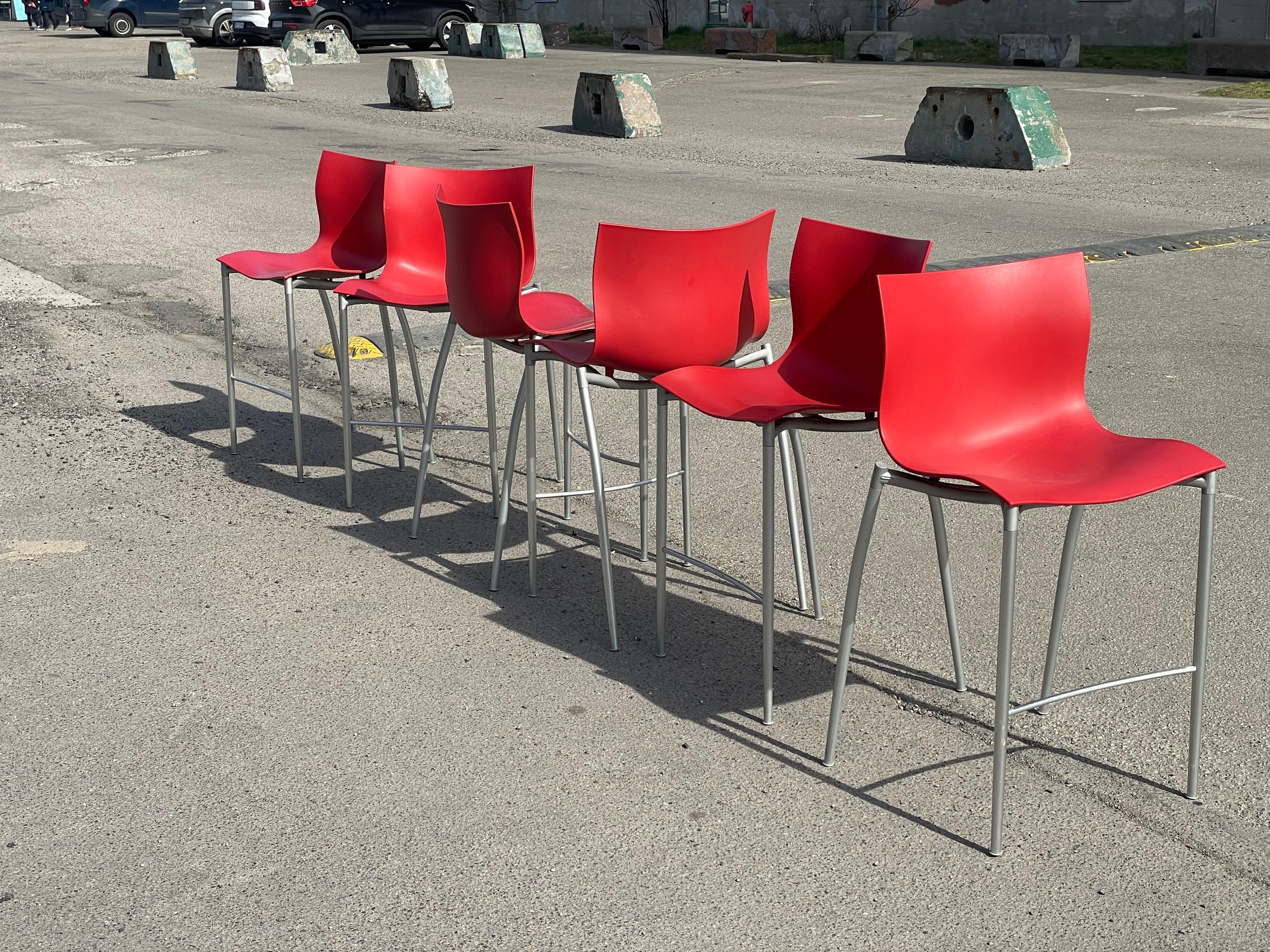 Late 20th Century A set of 6 Italian Philippe Starck stackable barstools from 1999, Outdoor/Indoor For Sale