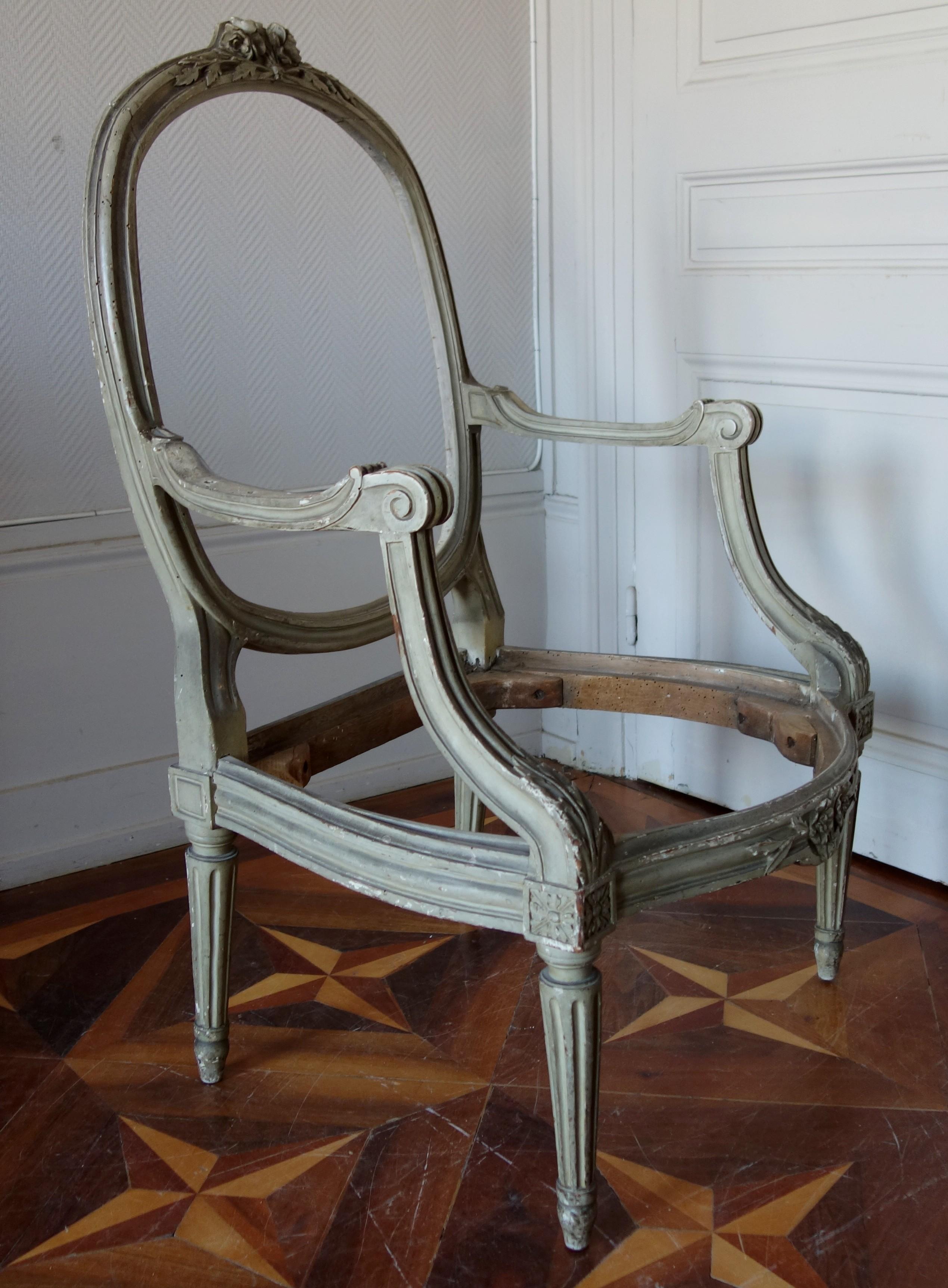 A set of 6 Louis XVI Armchairs signed Brizard, France, 18th Century For Sale 8