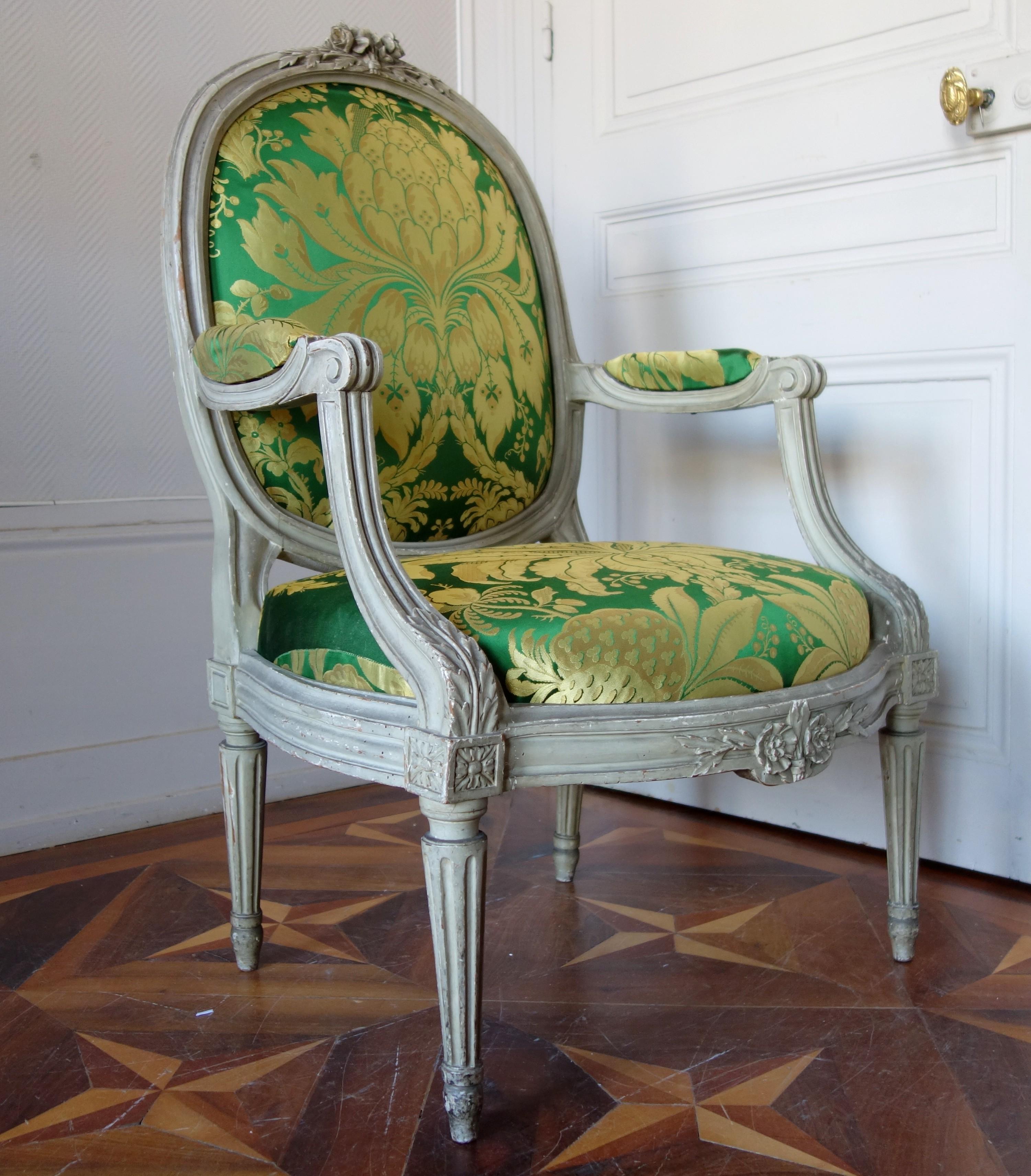 Set of 6 Louis XVI armchairs, so-called 