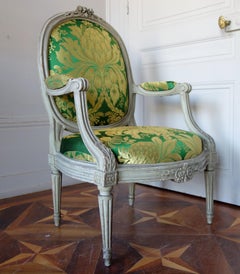 A set of 6 Louis XVI Armchairs signed Brizard, France, 18th Century