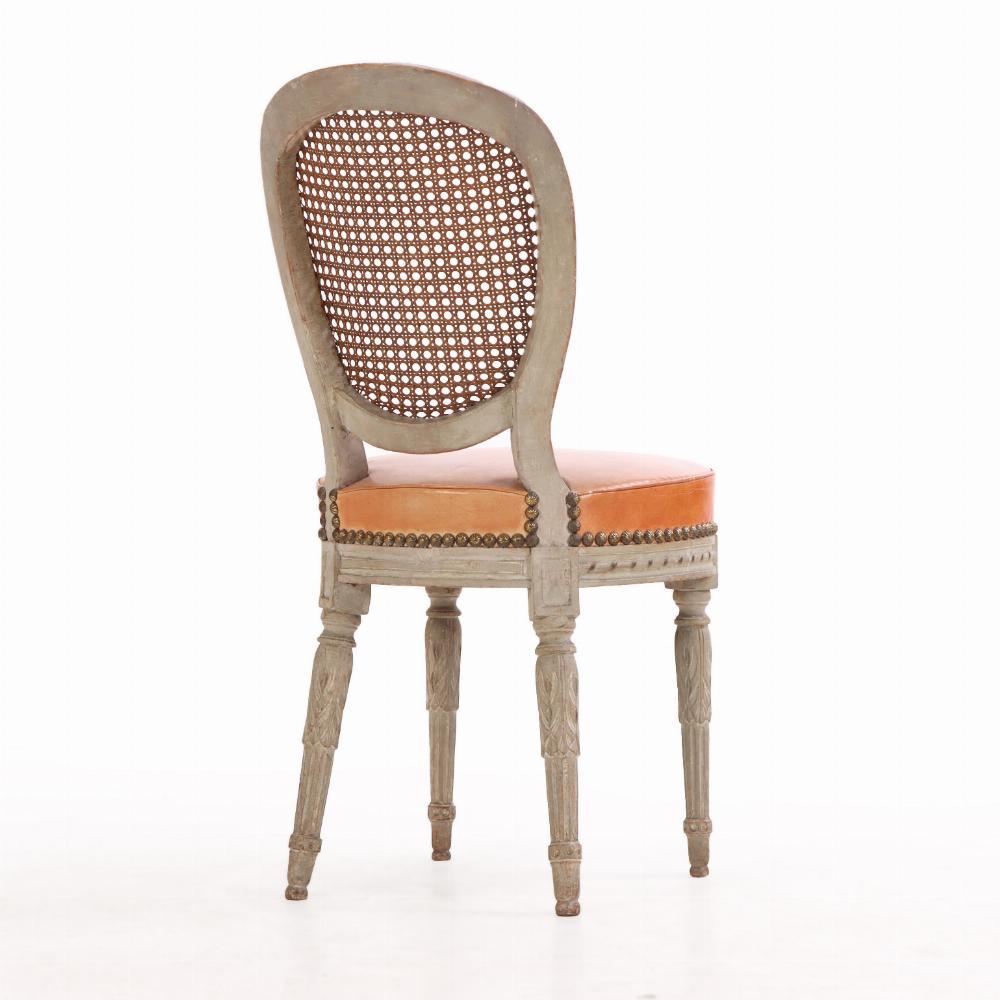 Neoclassical A set of 6 Louis XVI style side chairs, C. 1900. For Sale