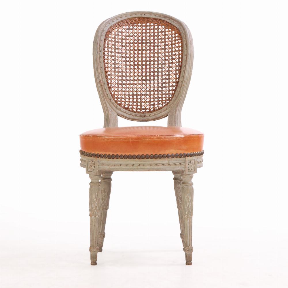 A set of 6 Louis XVI style side chairs, C. 1900. In Good Condition For Sale In Philadelphia, PA
