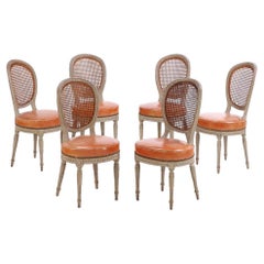 A set of 6 Louis XVI style side chairs, C. 1900.