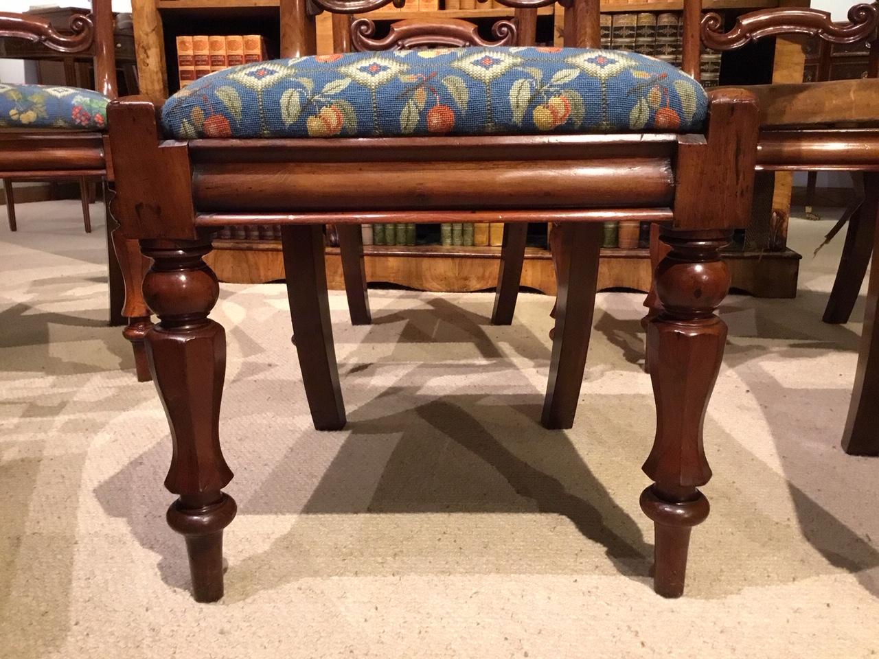 Mid-19th Century Set of 6 Mahogany Early Victorian Period Dining Chairs For Sale