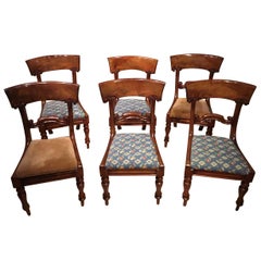Set of 6 Mahogany Early Victorian Period Dining Chairs