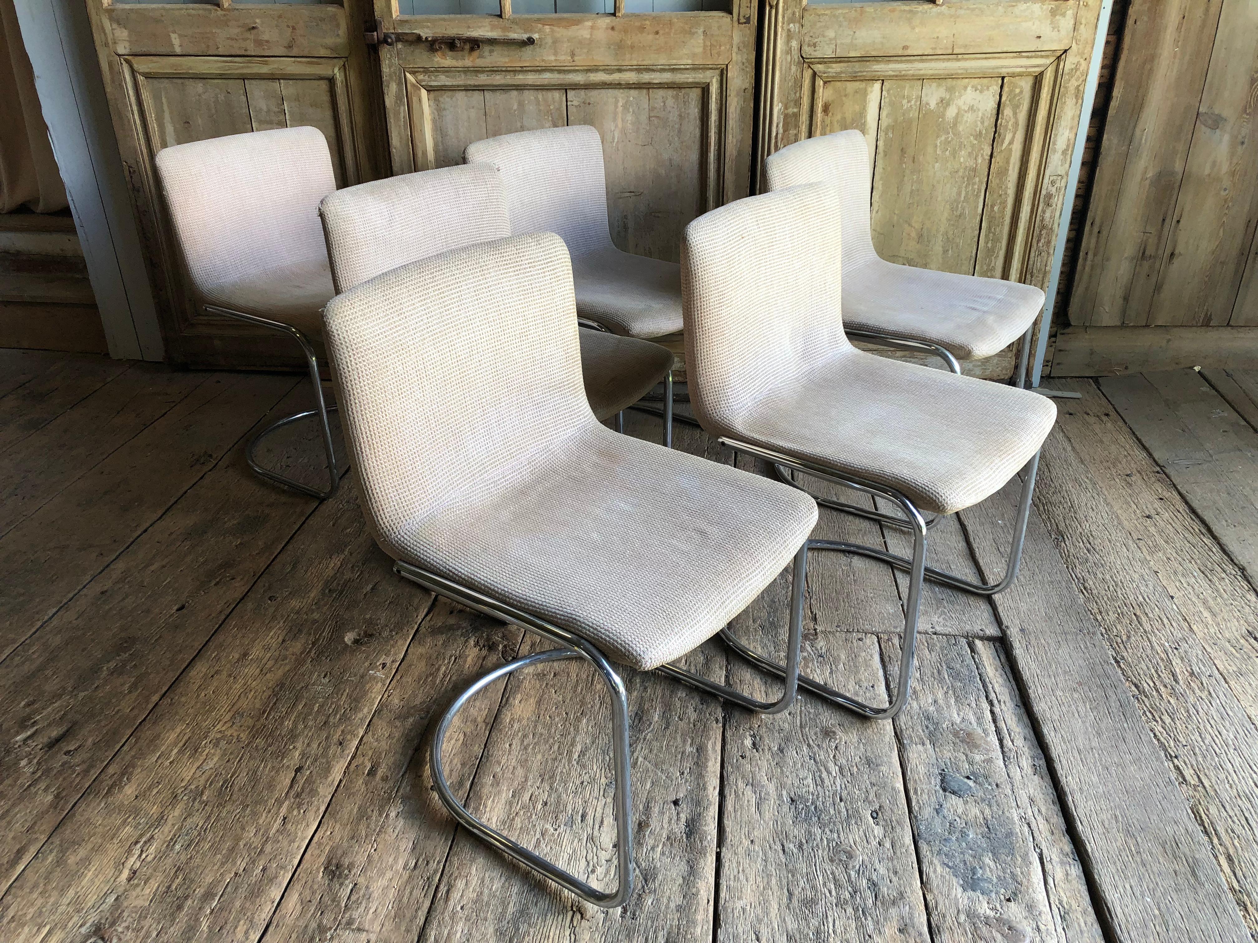 Mid-Century Modern Set of 6 Modern Dining Chairs by Giovanni Offredi