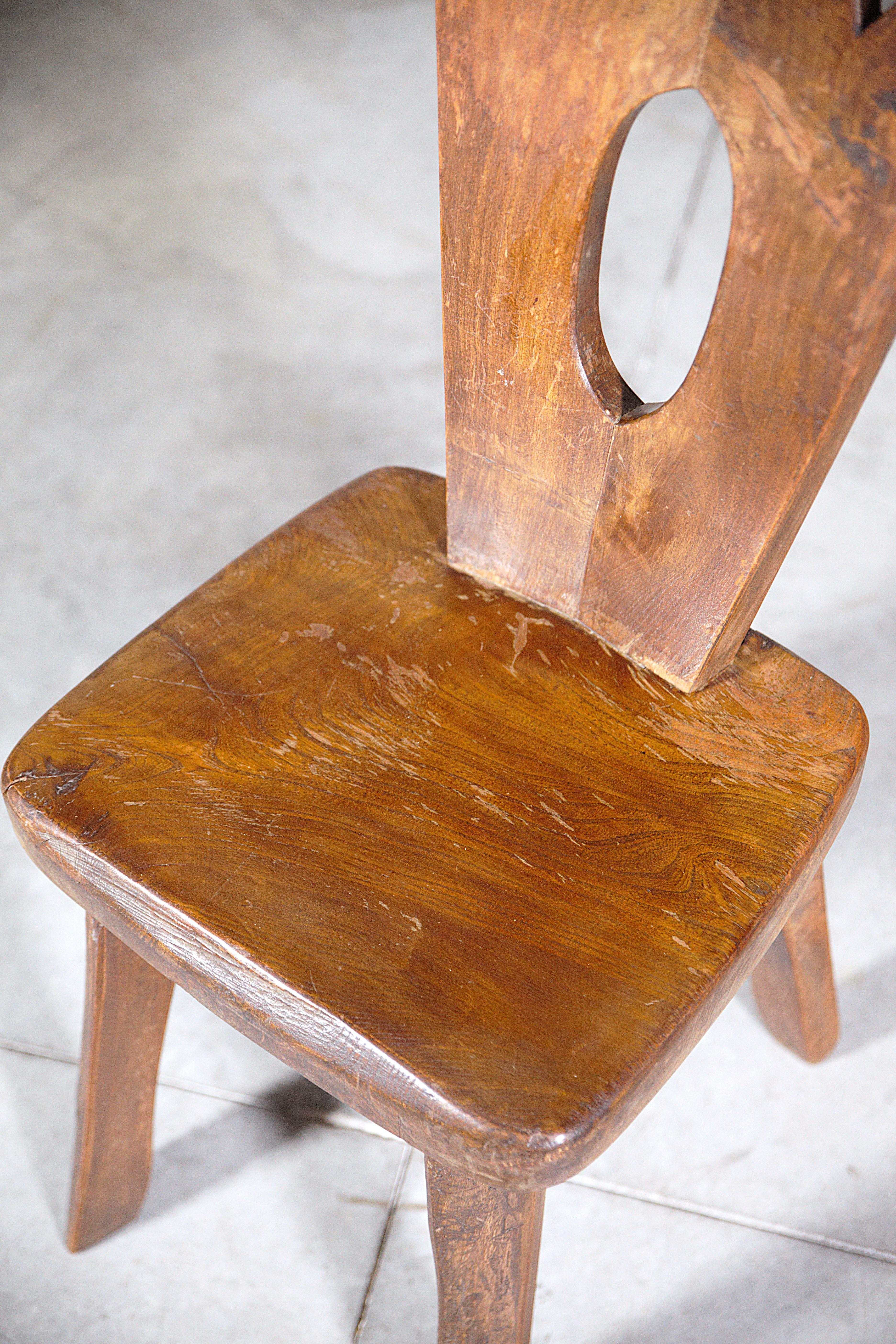 A Set of 6 Mountain Dining Chairs by Aranjou France 1970's For Sale 5