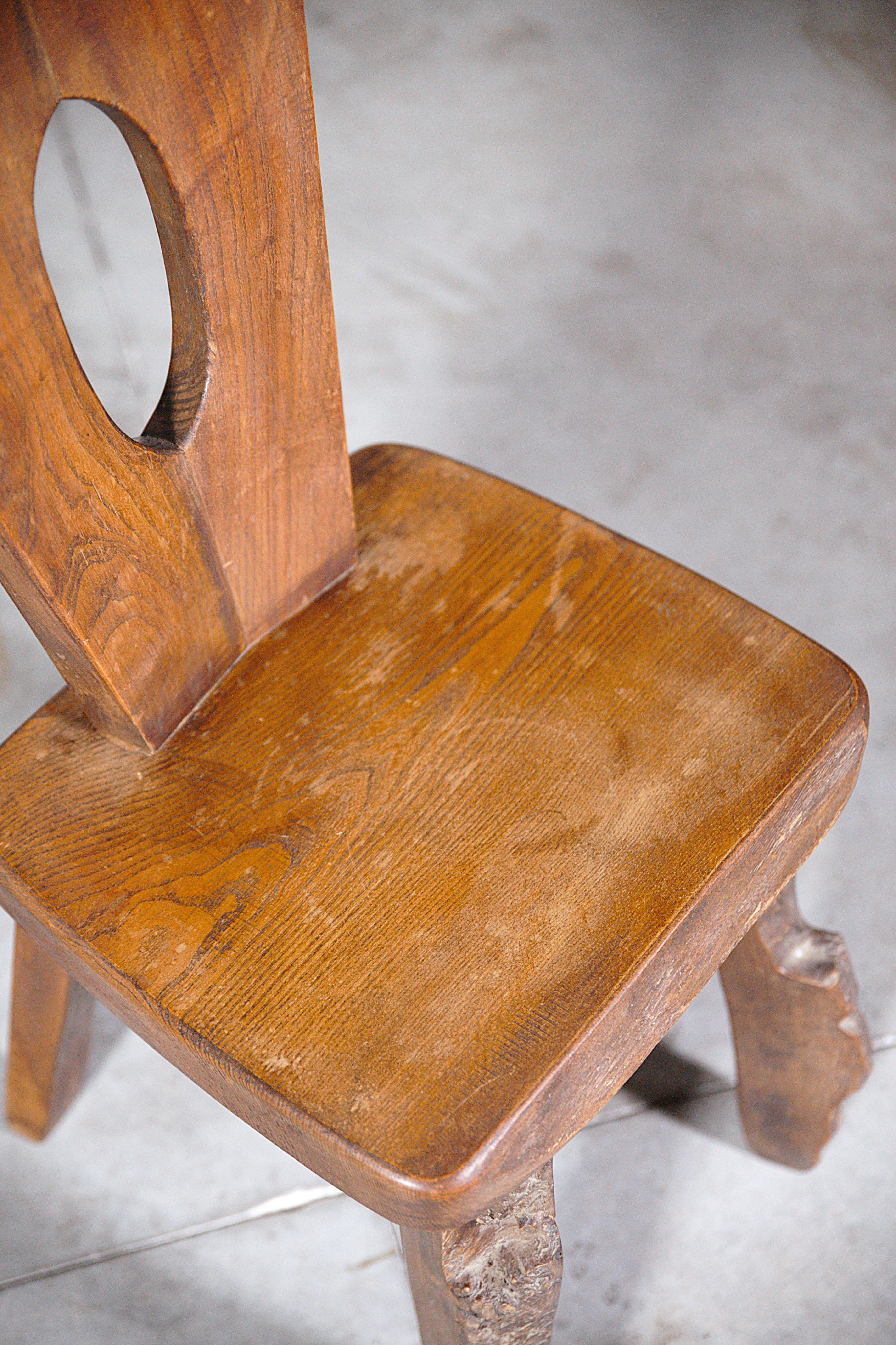 A Set of 6 Mountain Dining Chairs by Aranjou France 1970's For Sale 6