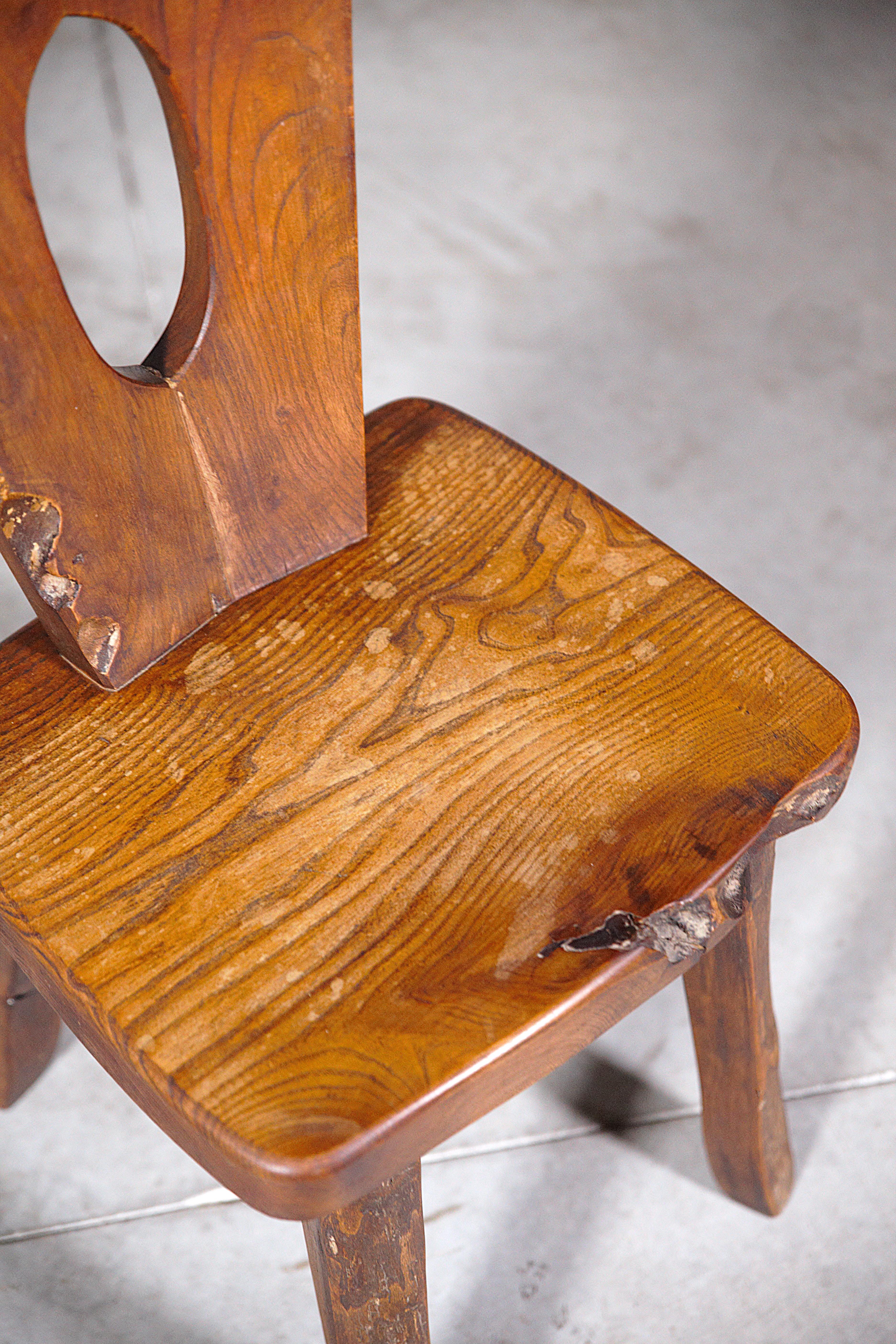A Set of 6 Mountain Dining Chairs by Aranjou France 1970's For Sale 9