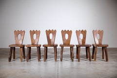 A Set of 6 Mountain Dining Chairs by Aranjou France 1970's