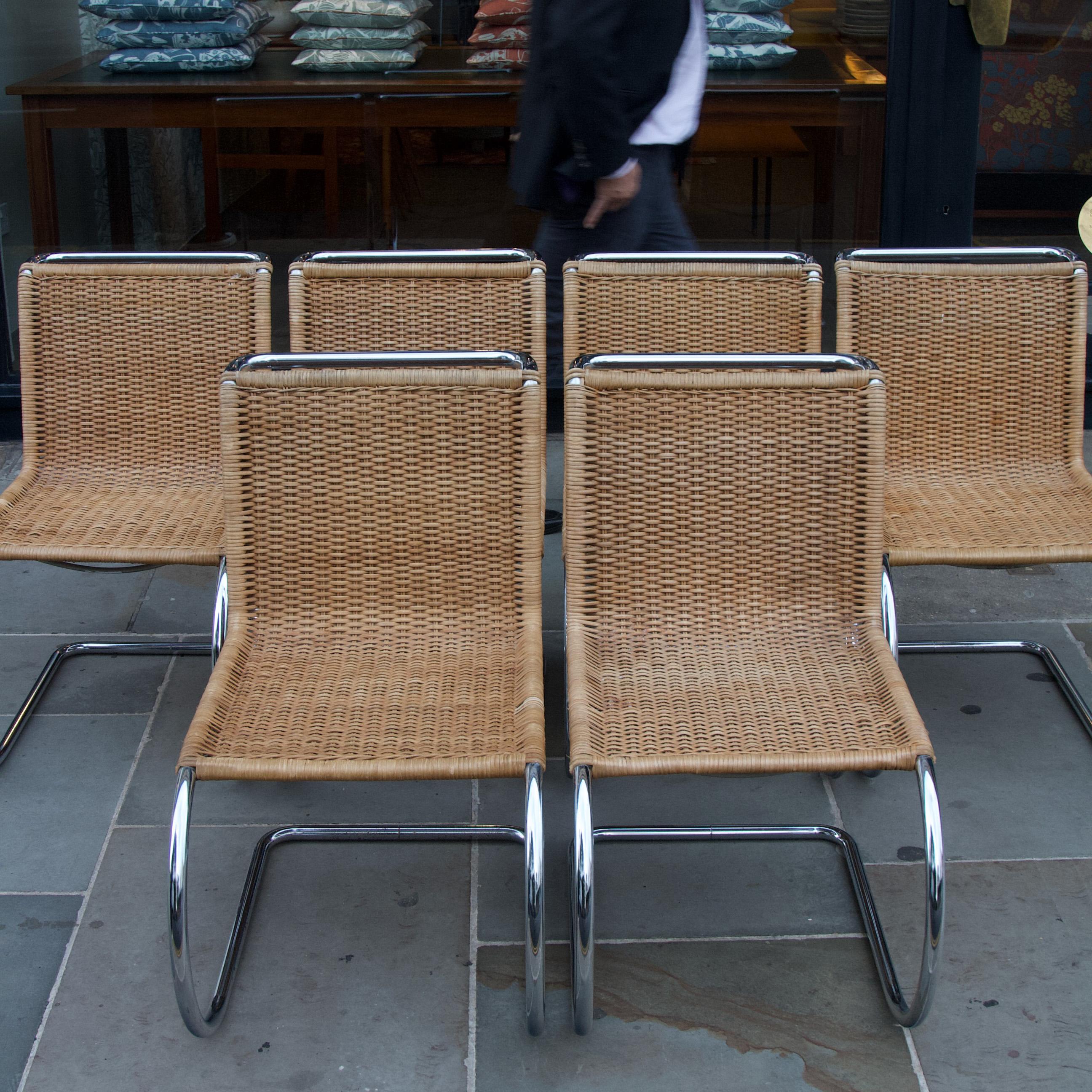 A set of 6 MR10 chairs, Mies van der Rohe In Good Condition For Sale In London, GB
