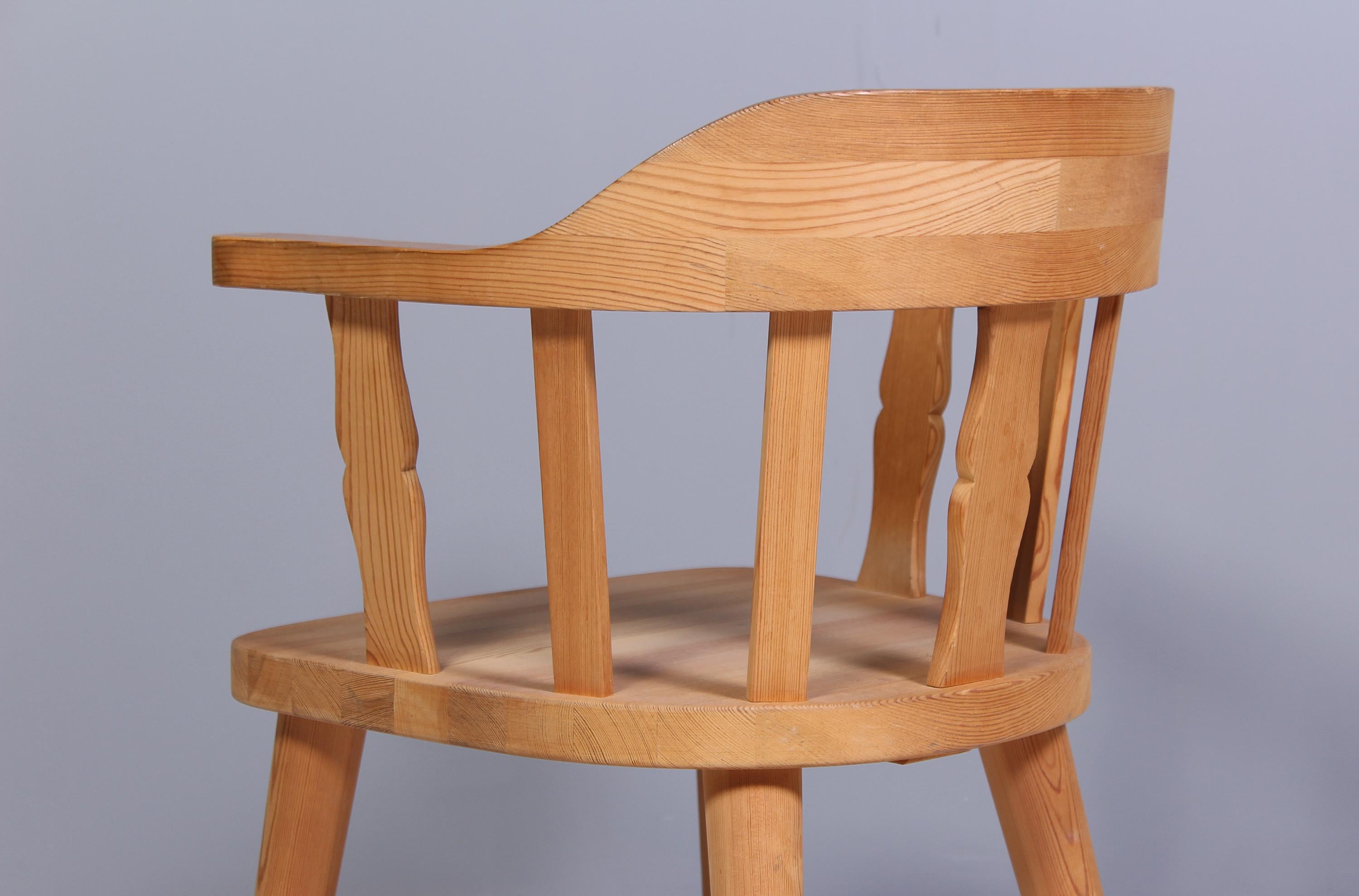 Set of 6 Norwegian Solid Pine Chairs by Krogenäs, 1960s 4