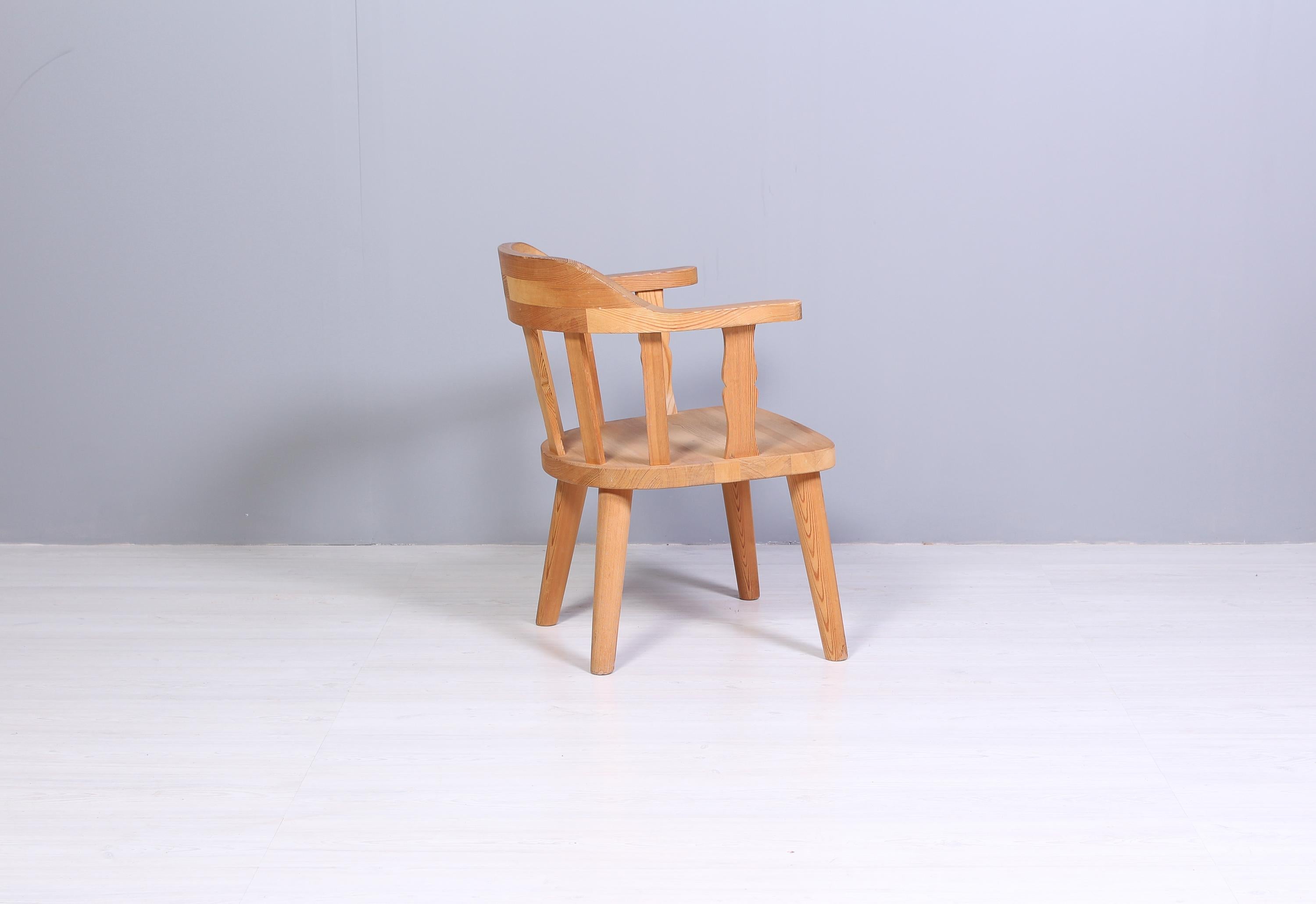 Set of 6 Norwegian Solid Pine Chairs by Krogenäs, 1960s 5