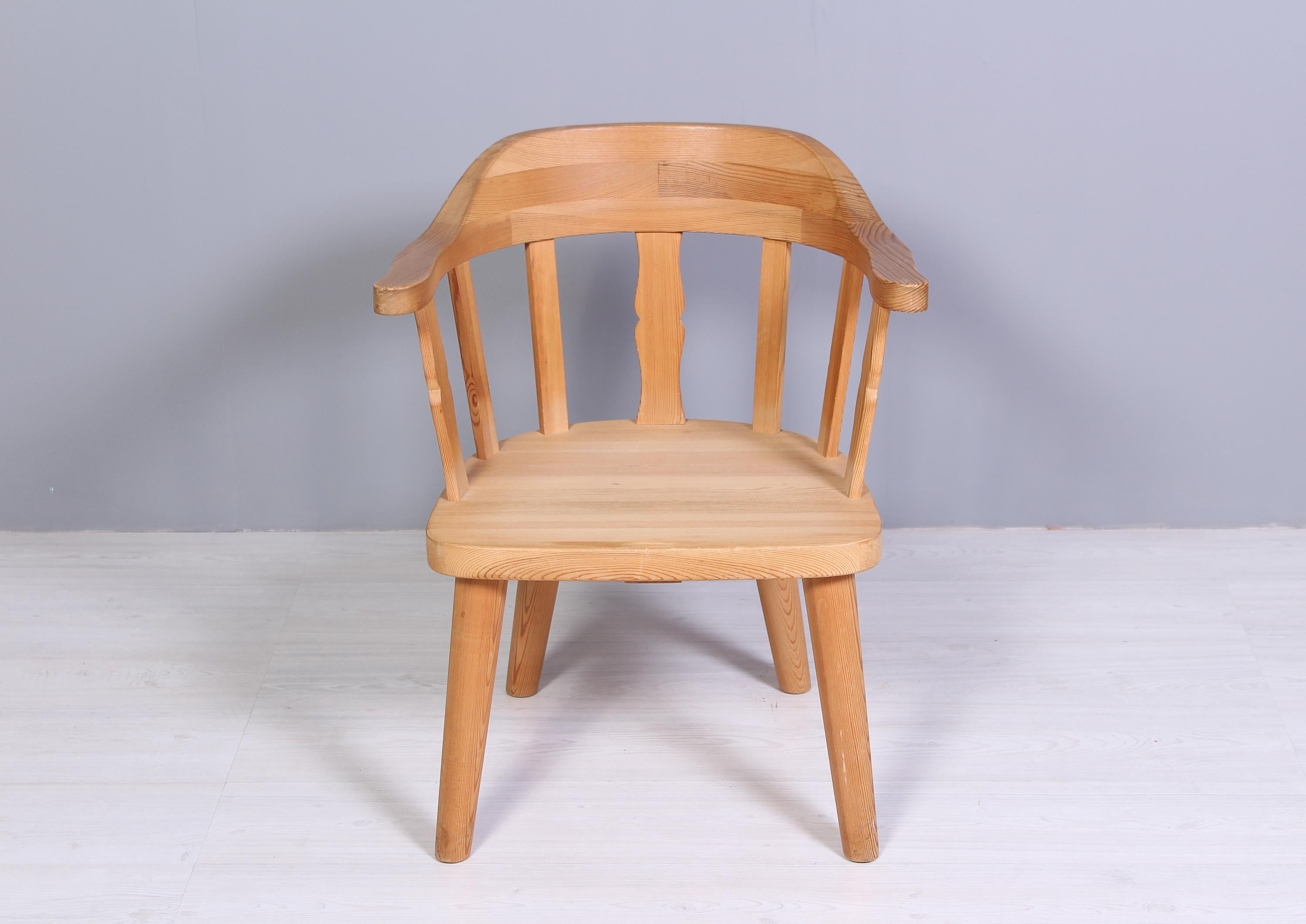 Set of 6 Norwegian Solid Pine Chairs by Krogenäs, 1960s 7