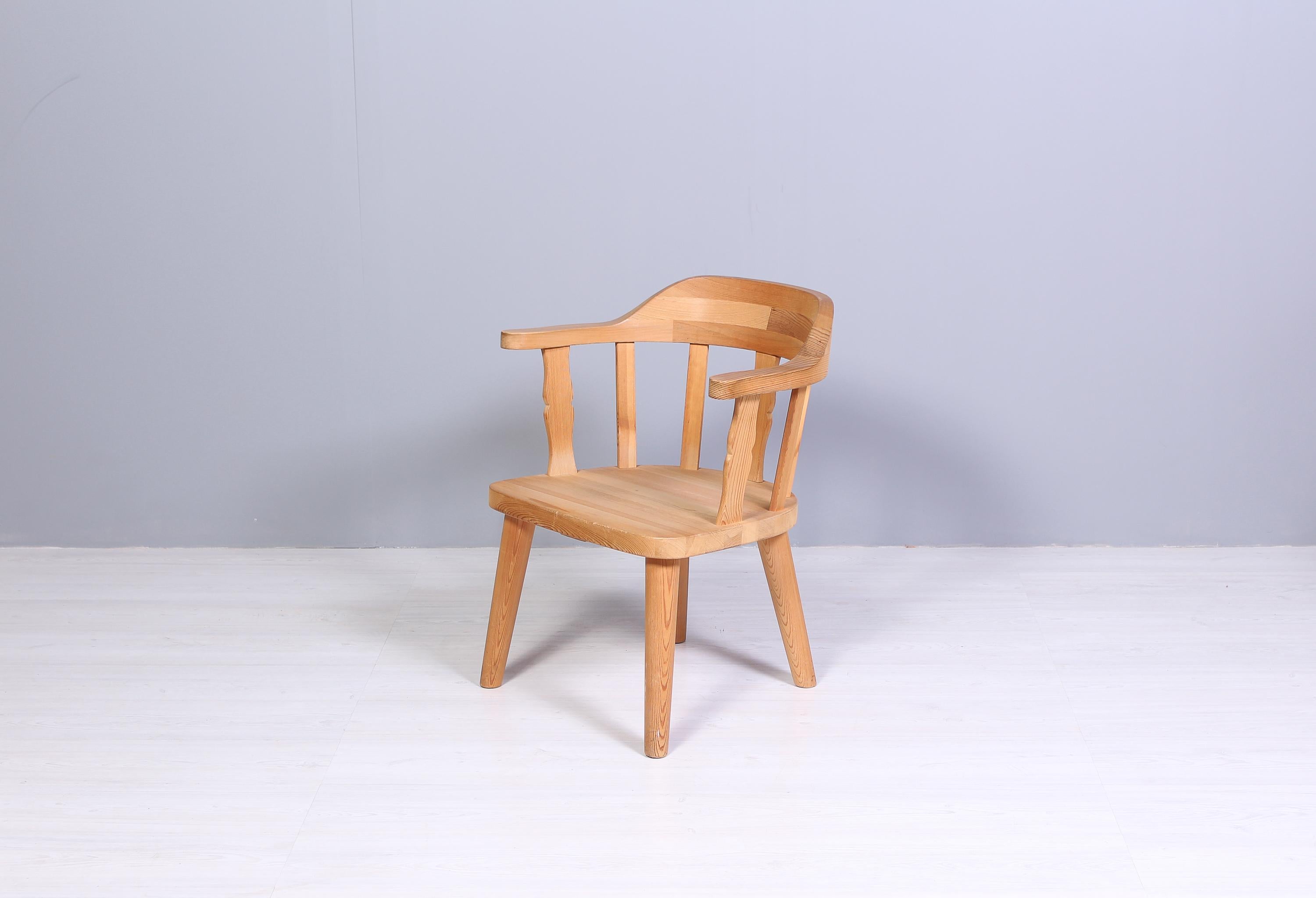 Set of 6 Norwegian Solid Pine Chairs by Krogenäs, 1960s 2