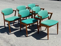 Set of 6 Original Kai Kristiansen Teak Chairs, Model 42, from the 1960´S