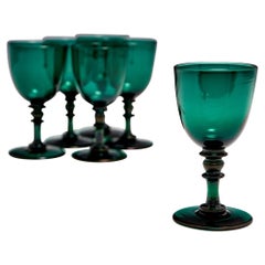 A Set of 6 Regency Wine Glasses, c1830