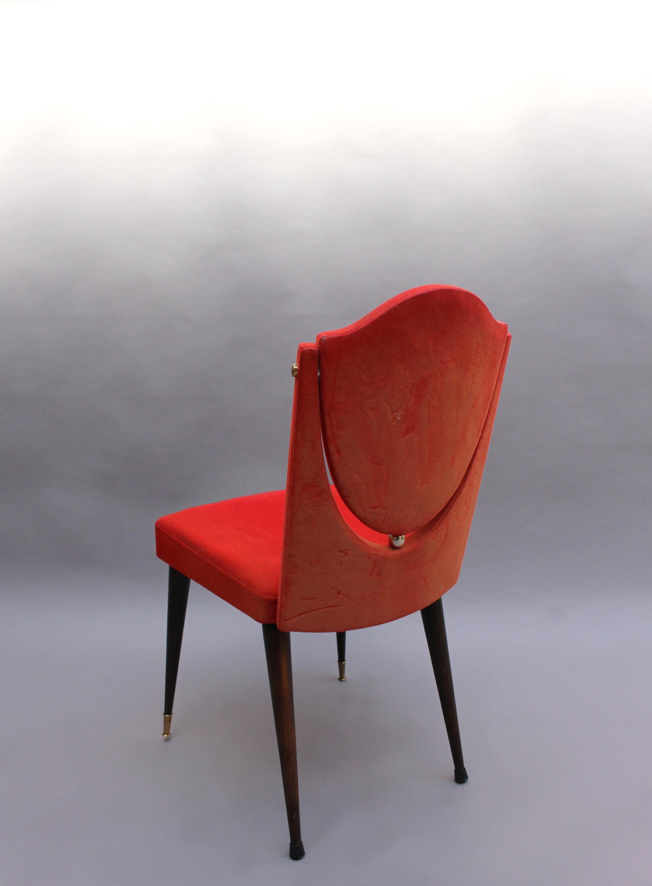 Set of 6 Unusual French 1960s Dining Chairs For Sale 1