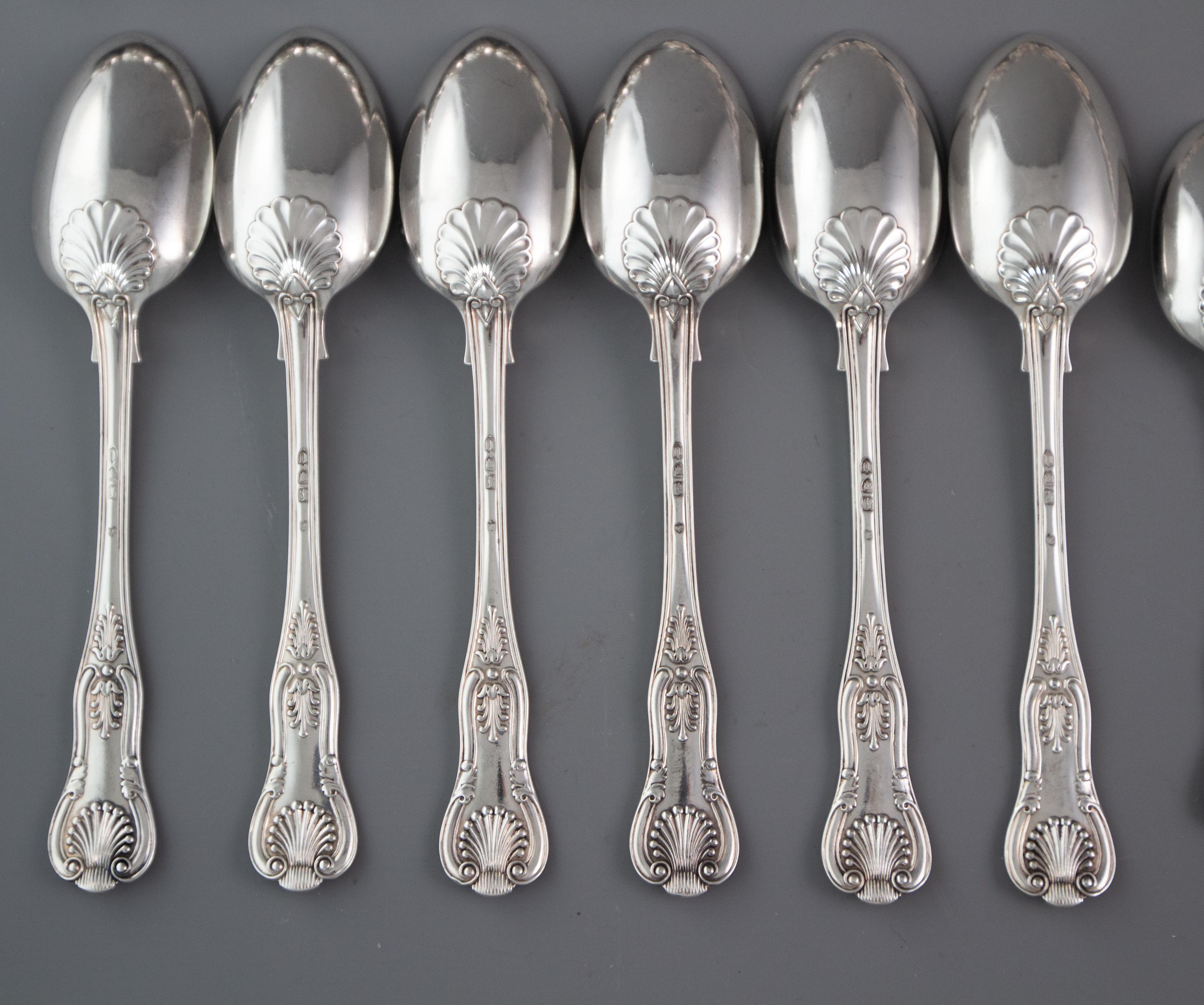 A Set of 6 Victorian Silver Kings Pattern Cutlery, Francis Higgins 9