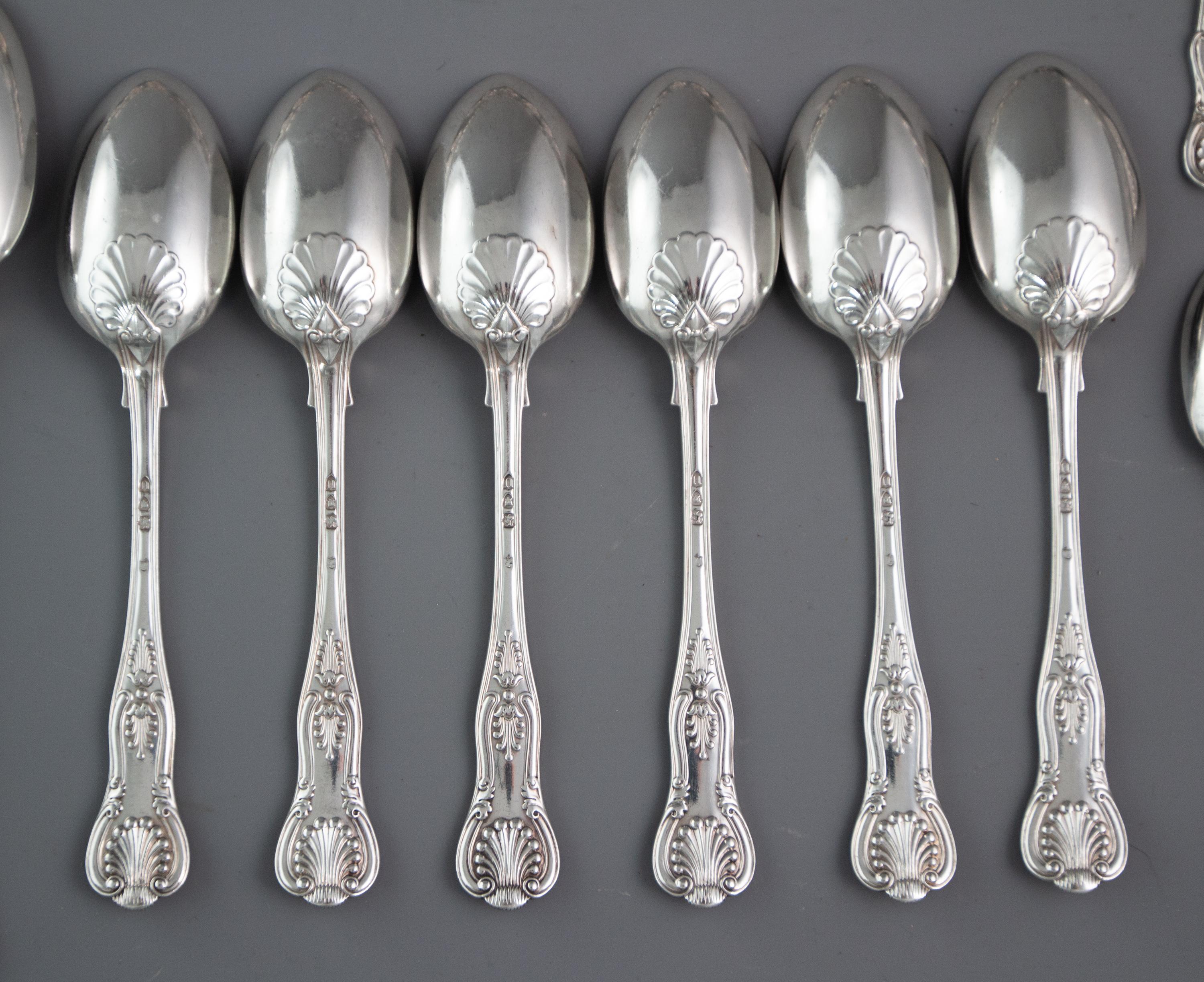 A Set of 6 Victorian Silver Kings Pattern Cutlery, Francis Higgins 10