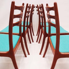 Set of 6 Vintage Danish Teak Ladder Back Chairs by SOS Stolefabrik