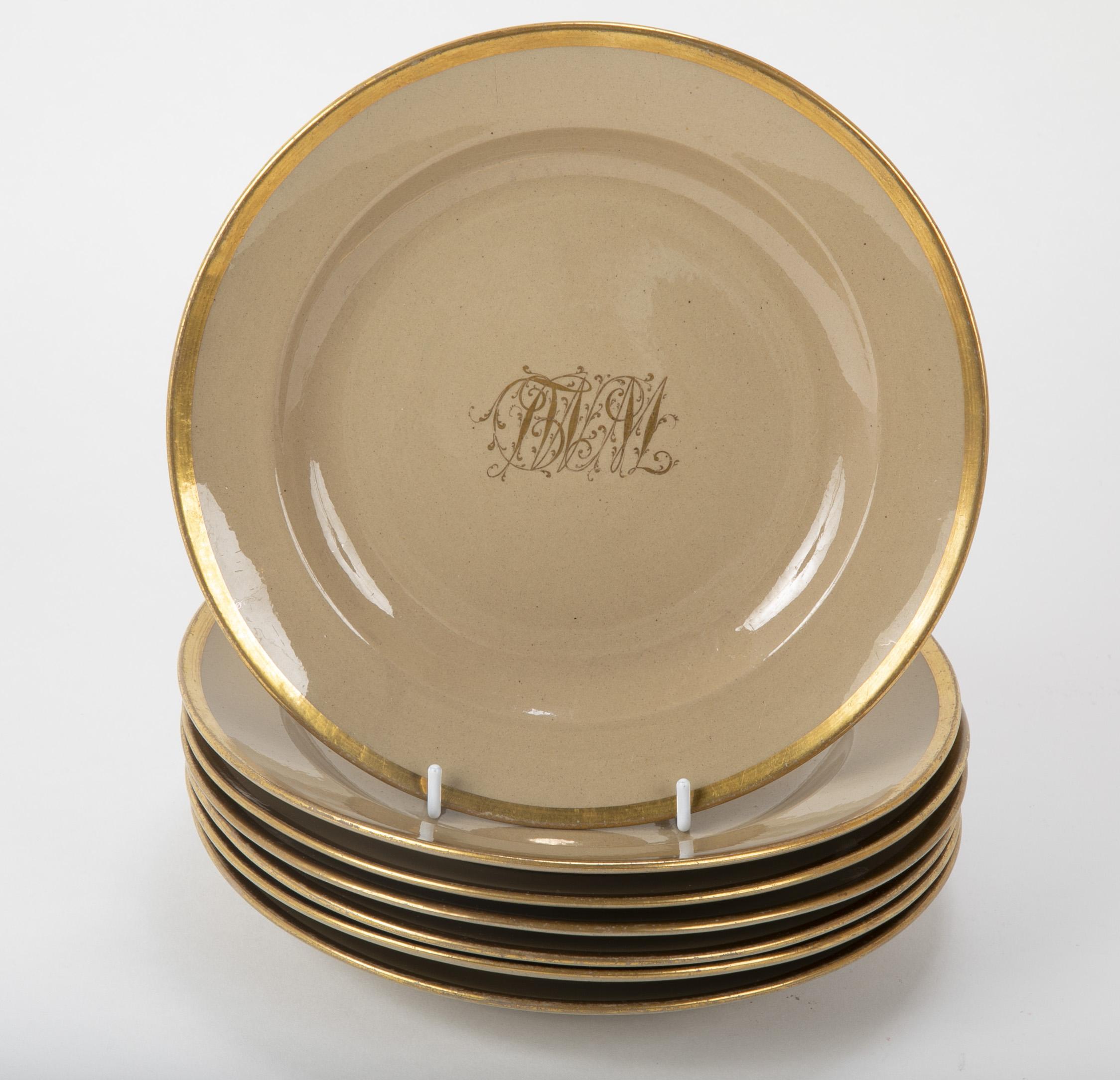A set of Drabware plates presumed to be English.
