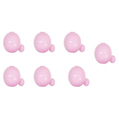 Set of 7 Opaque Pink Double Bubble Vases by Valeria Vasi