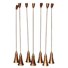 A set of 7 pendant lights. France, 60s.