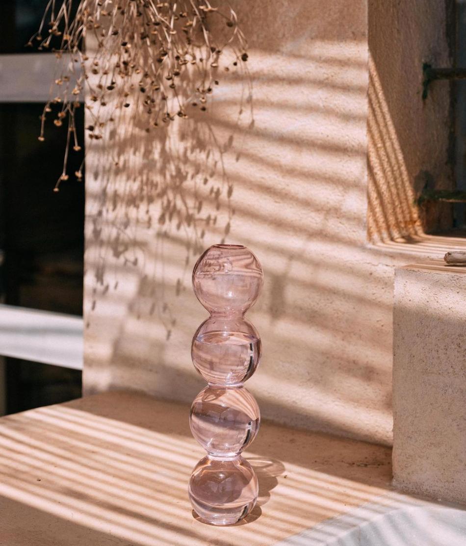 Modern Set of 7 Pink Bubble Vases by Valeria Vasi