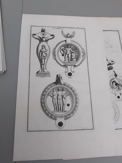 Set of 8 18th Century French Copper Engravings Prints of Oil Lamps