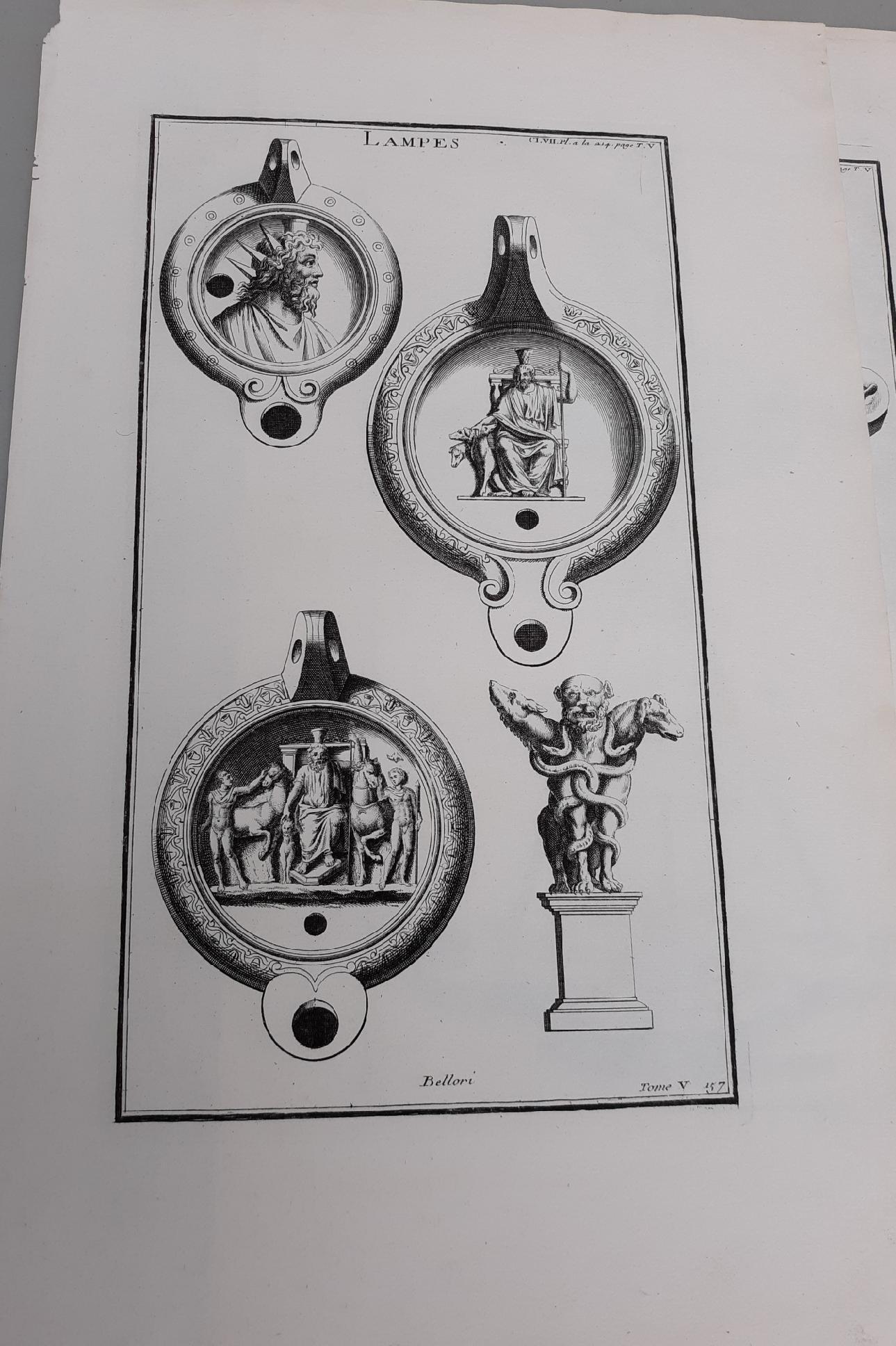 Paper Set of 8 18th Century French Copper Engravings Prints of Oil Lamps For Sale
