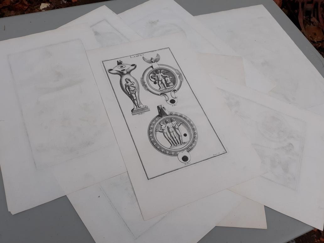 Set of 8 18th Century French Copper Engravings Prints of Oil Lamps For Sale 5