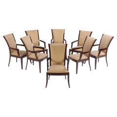 A set of 8 Art Deco style custom Macassar ebony armchairs.