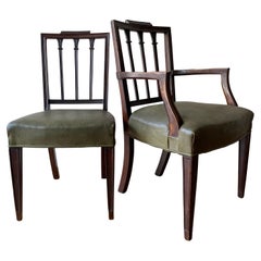 Set of 8 English Sheraton Period Dining Chairs, circa 1810