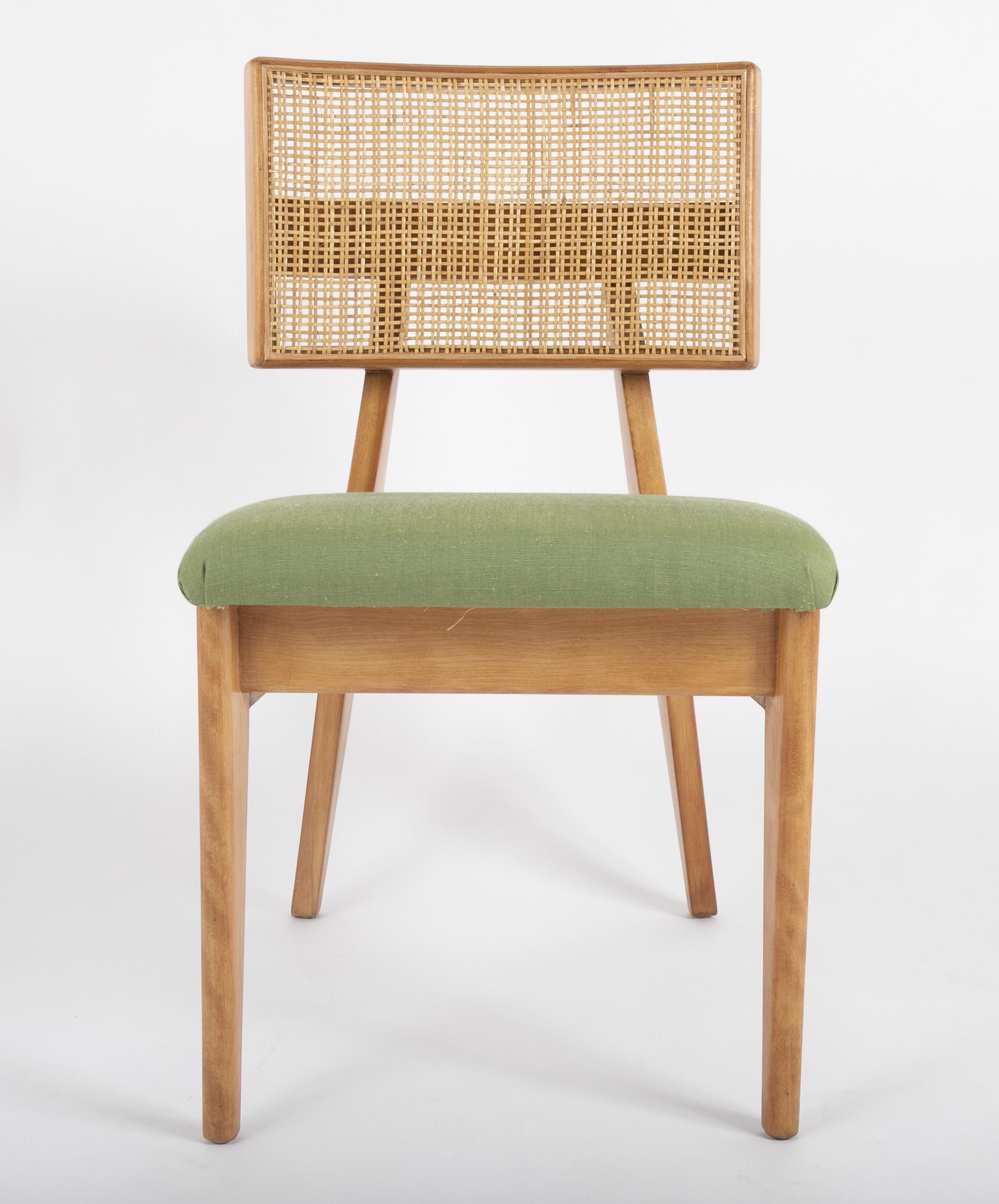 Mid-Century Modern Set of 8 Ernest Farmer Caned Dining Chairs for George Nelson Associates